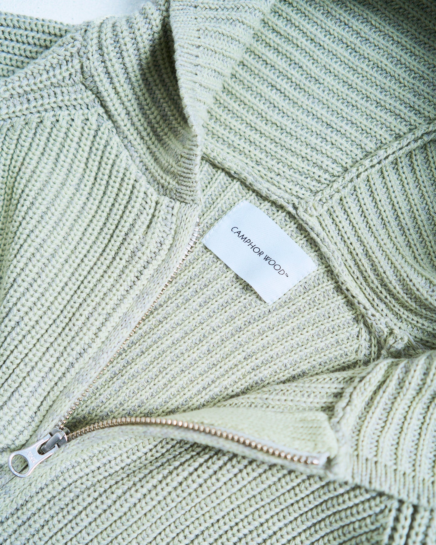 double zip mix yarn knit hoodie