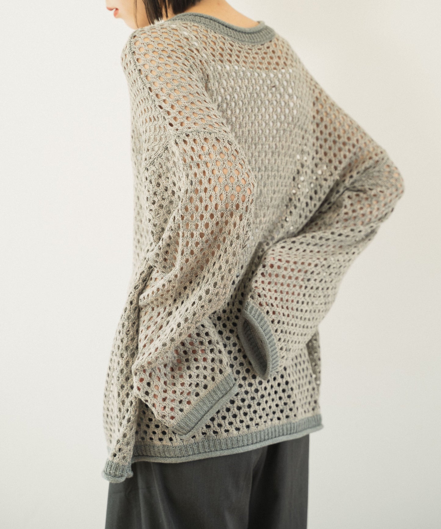 mech knit bicolor tops