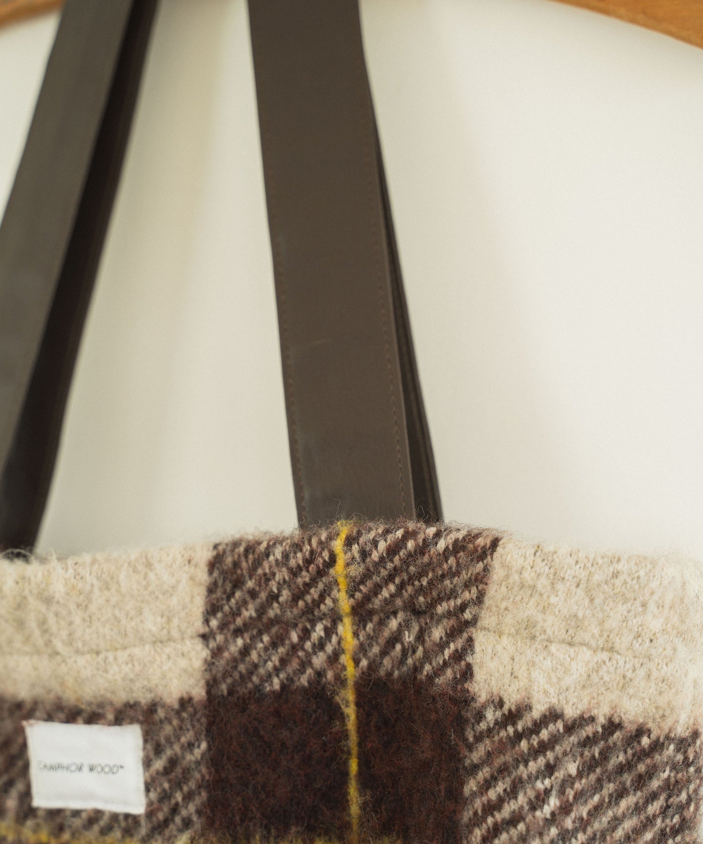 mohair mix check big tote bag