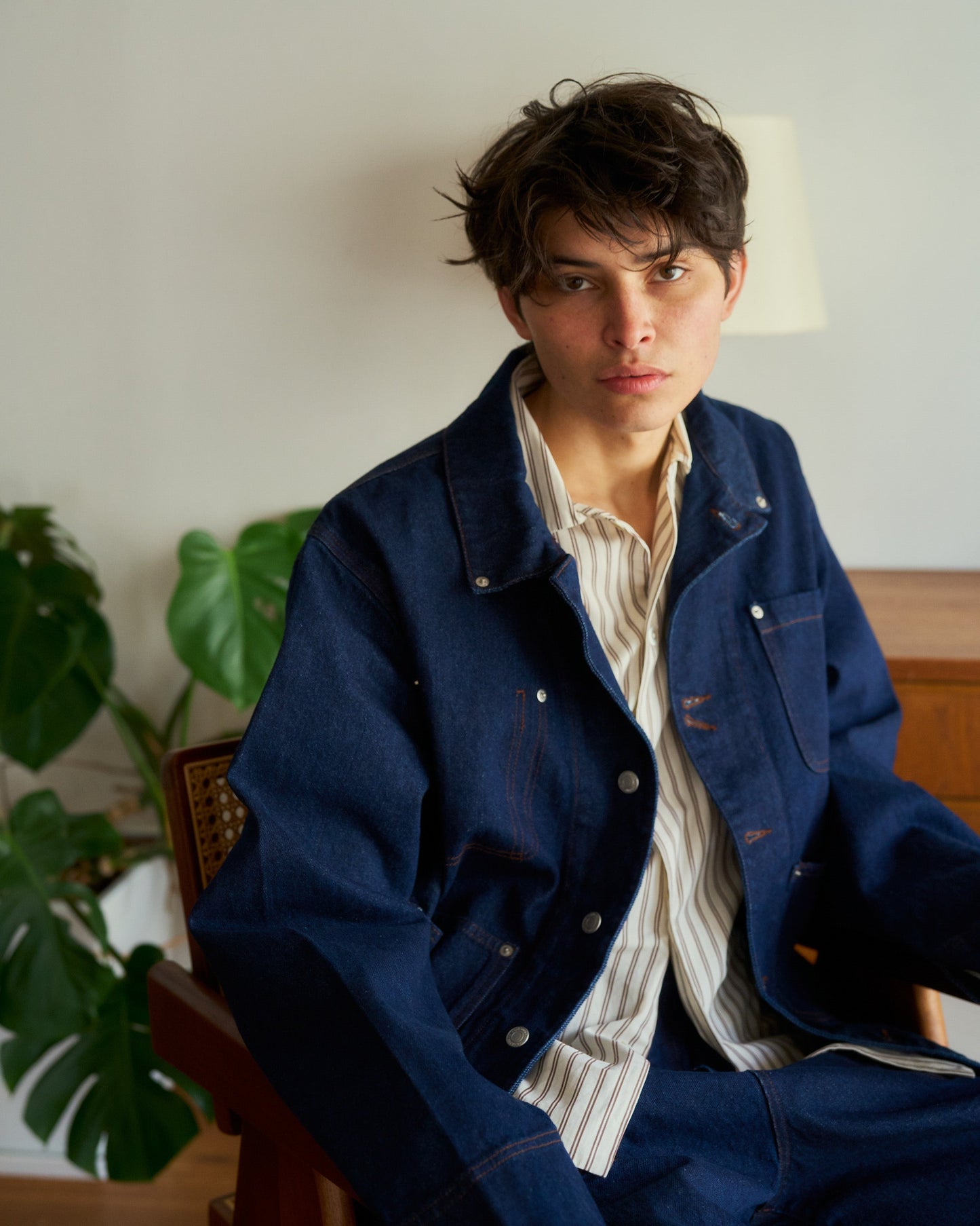 3pockets wide coverall denim jacket