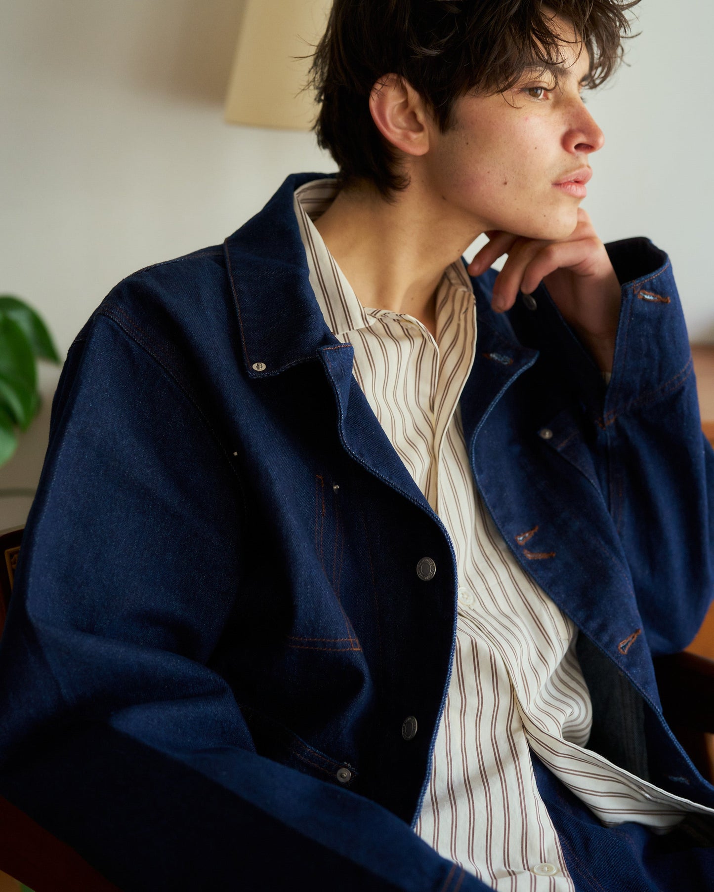 3pockets wide coverall denim jacket