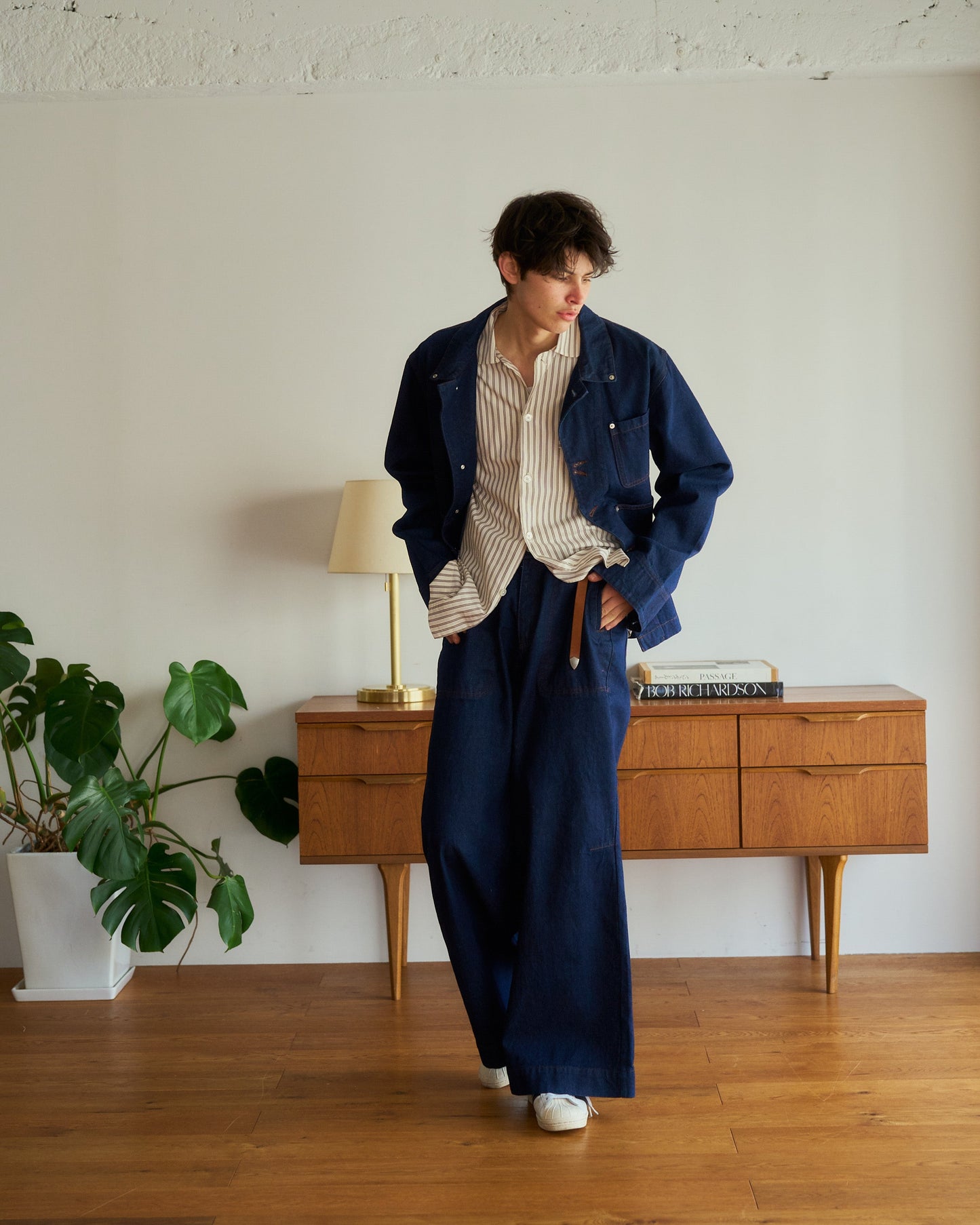 3pockets wide coverall denim jacket
