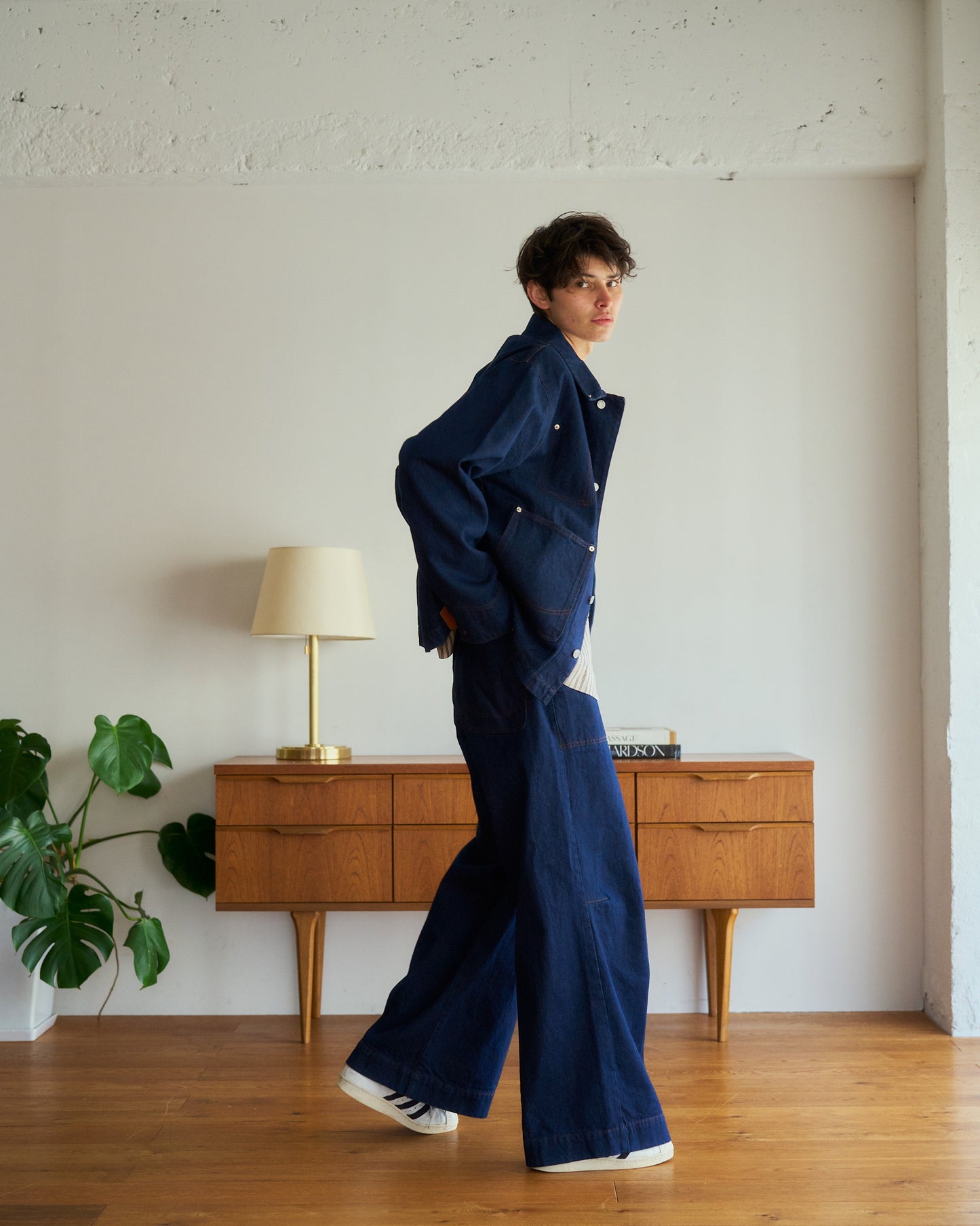 3pockets wide coverall denim jacket