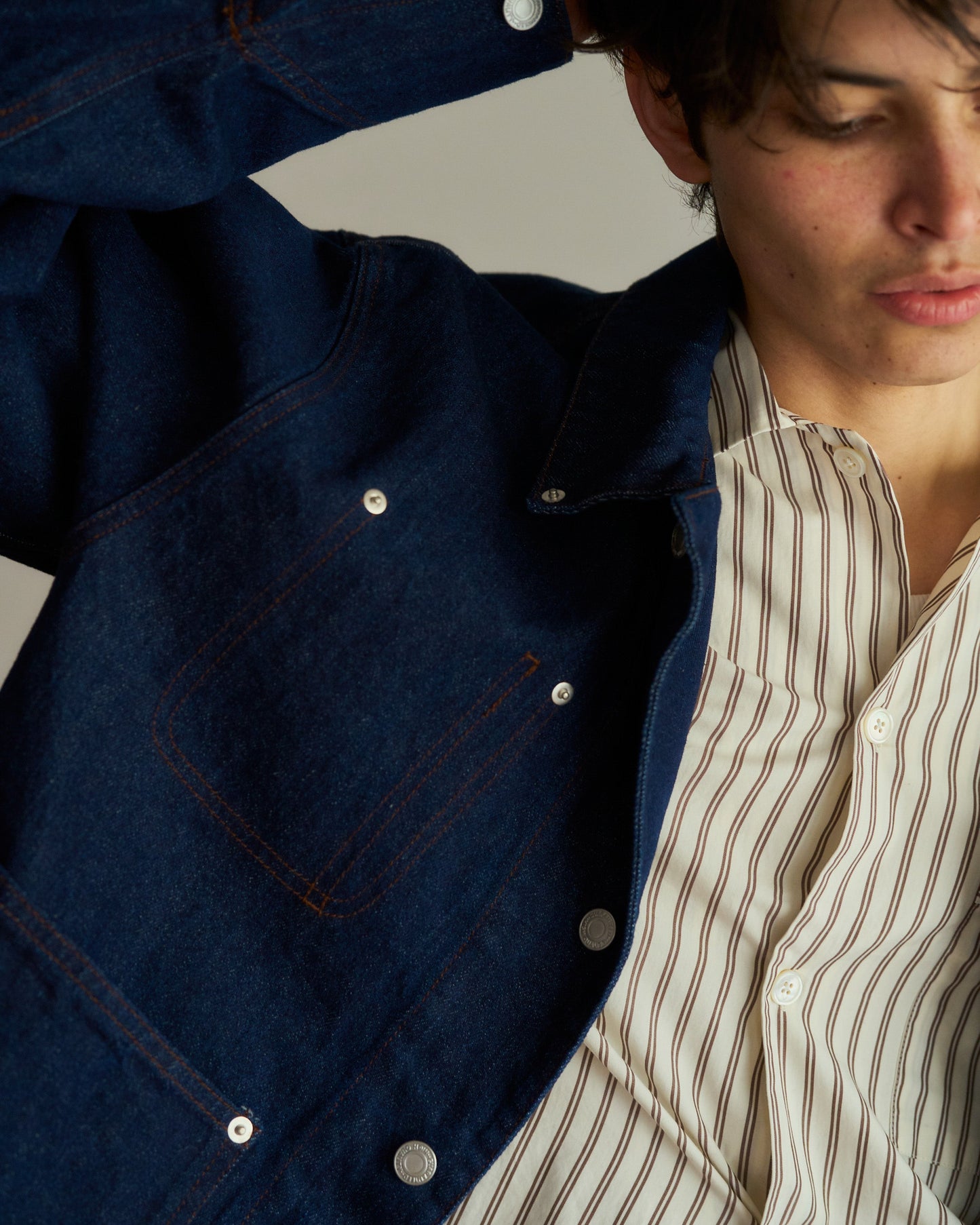 3pockets wide coverall denim jacket