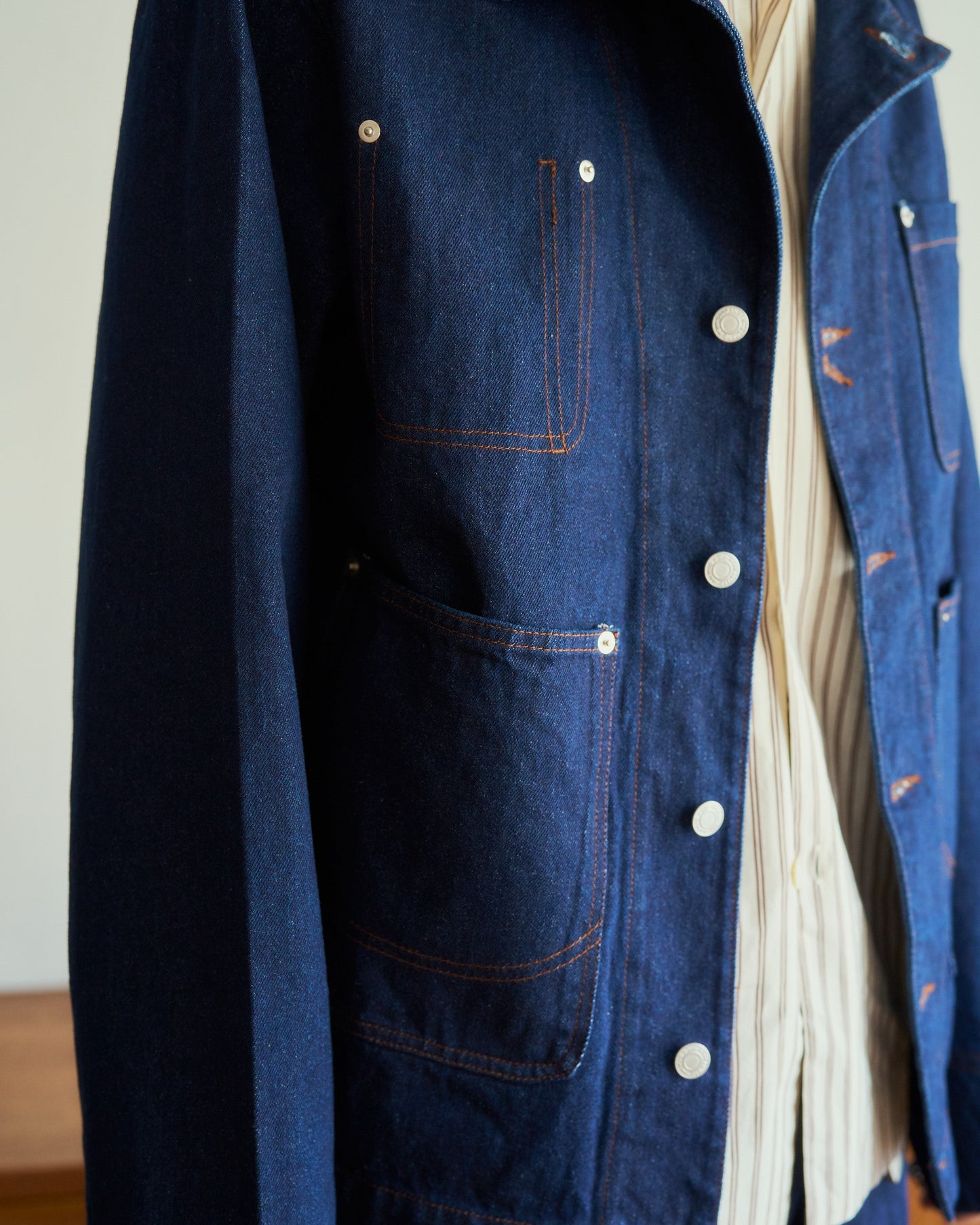 3pockets wide coverall denim jacket