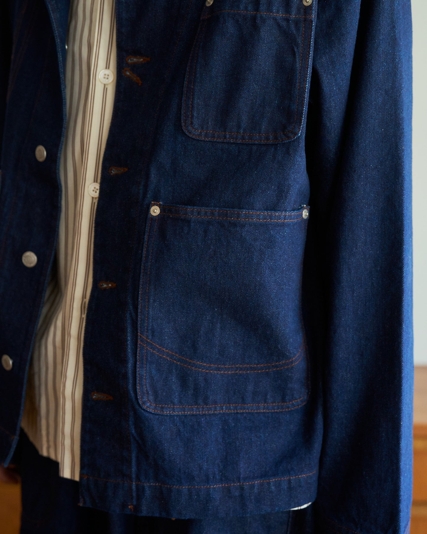 3pockets wide coverall denim jacket
