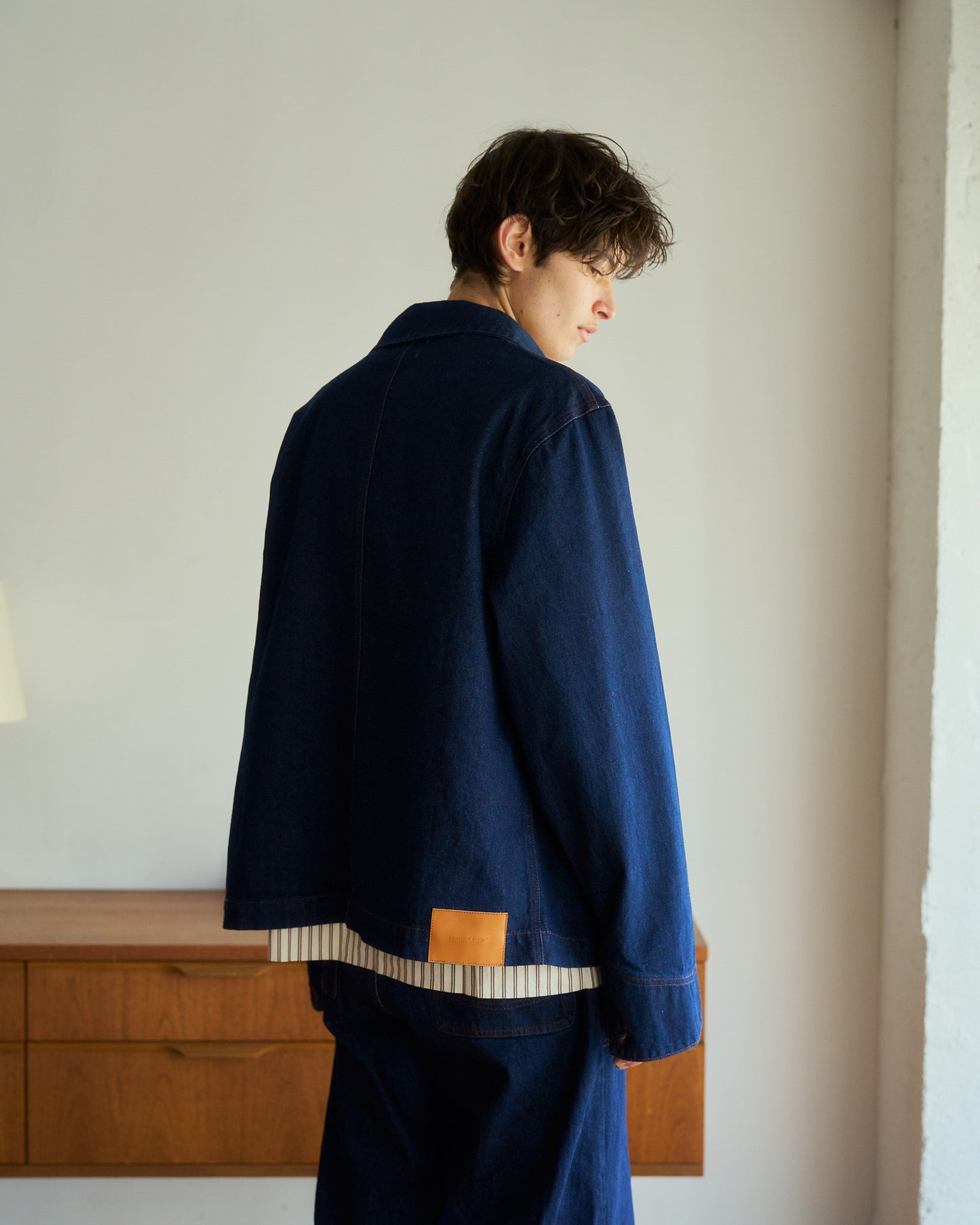 3pockets wide coverall denim jacket