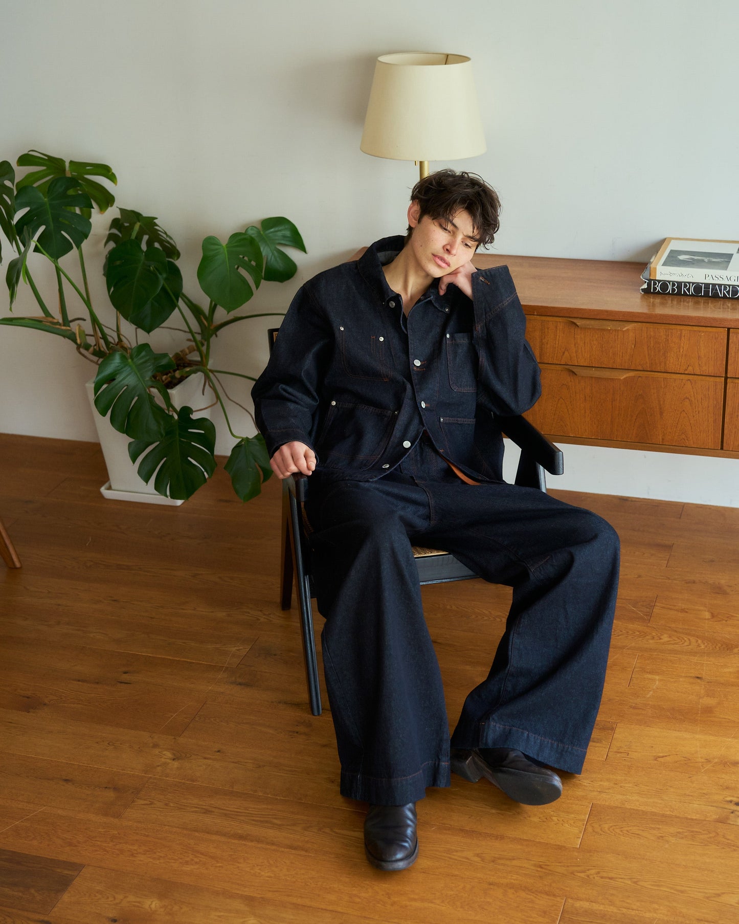 3pockets wide coverall denim jacket