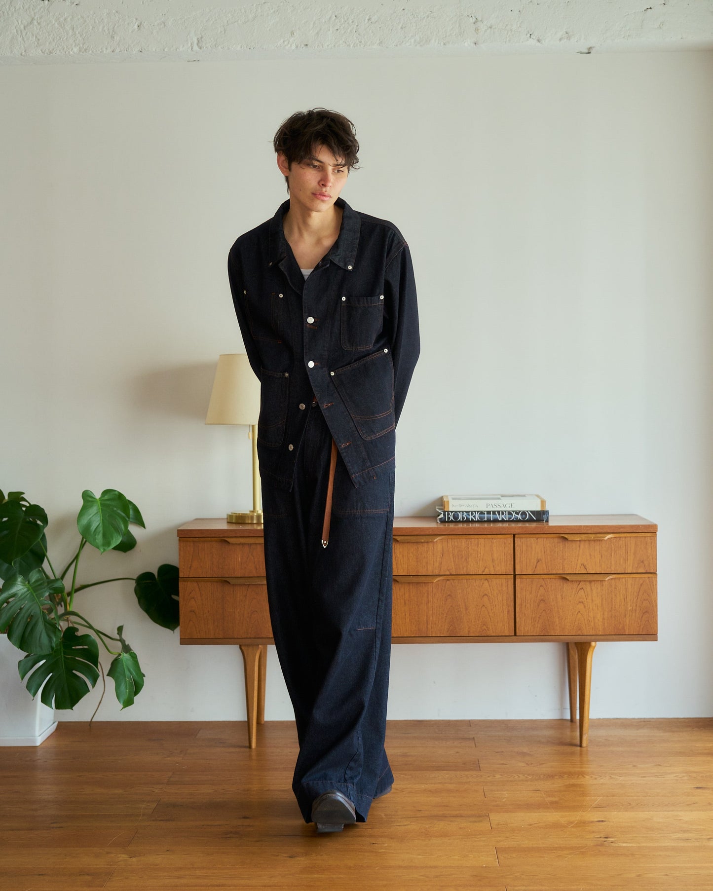 3pockets wide coverall denim jacket