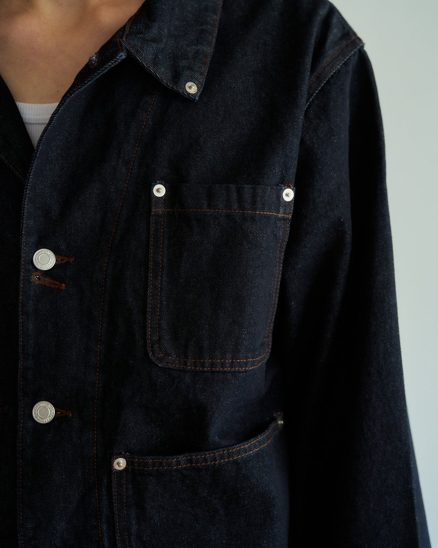 3pockets wide coverall denim jacket