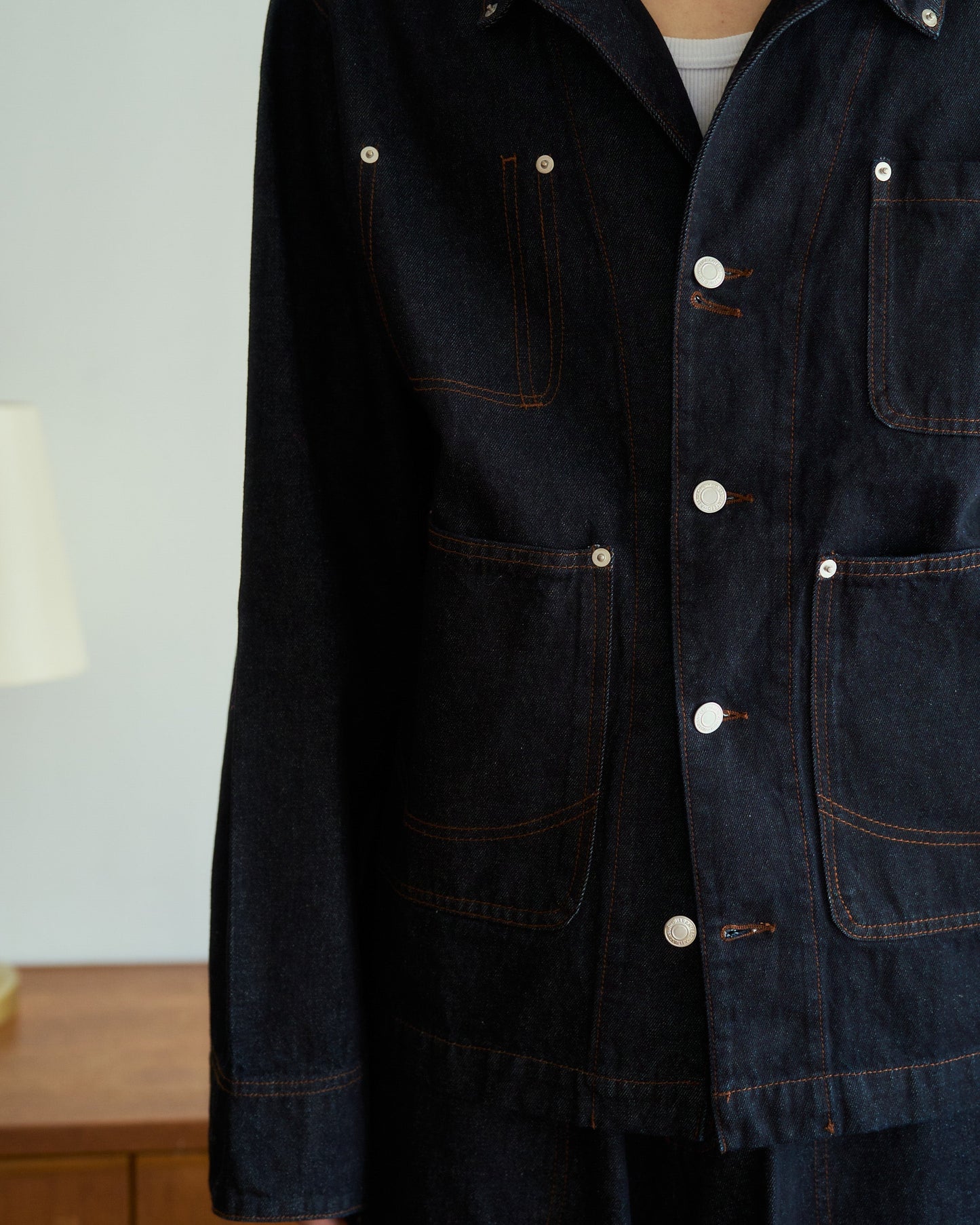 3pockets wide coverall denim jacket