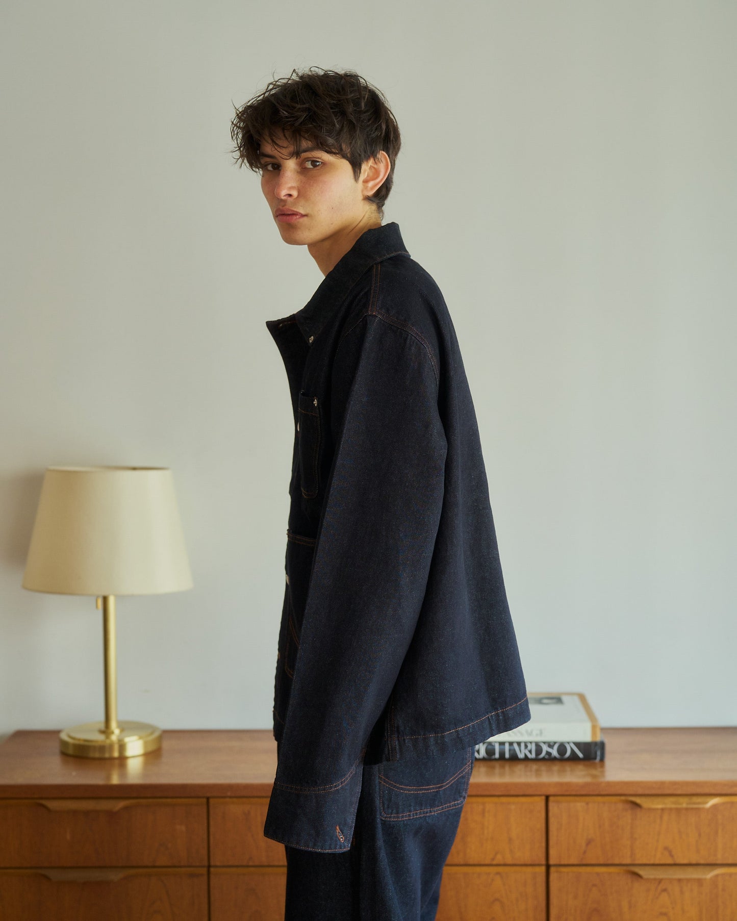 3pockets wide coverall denim jacket