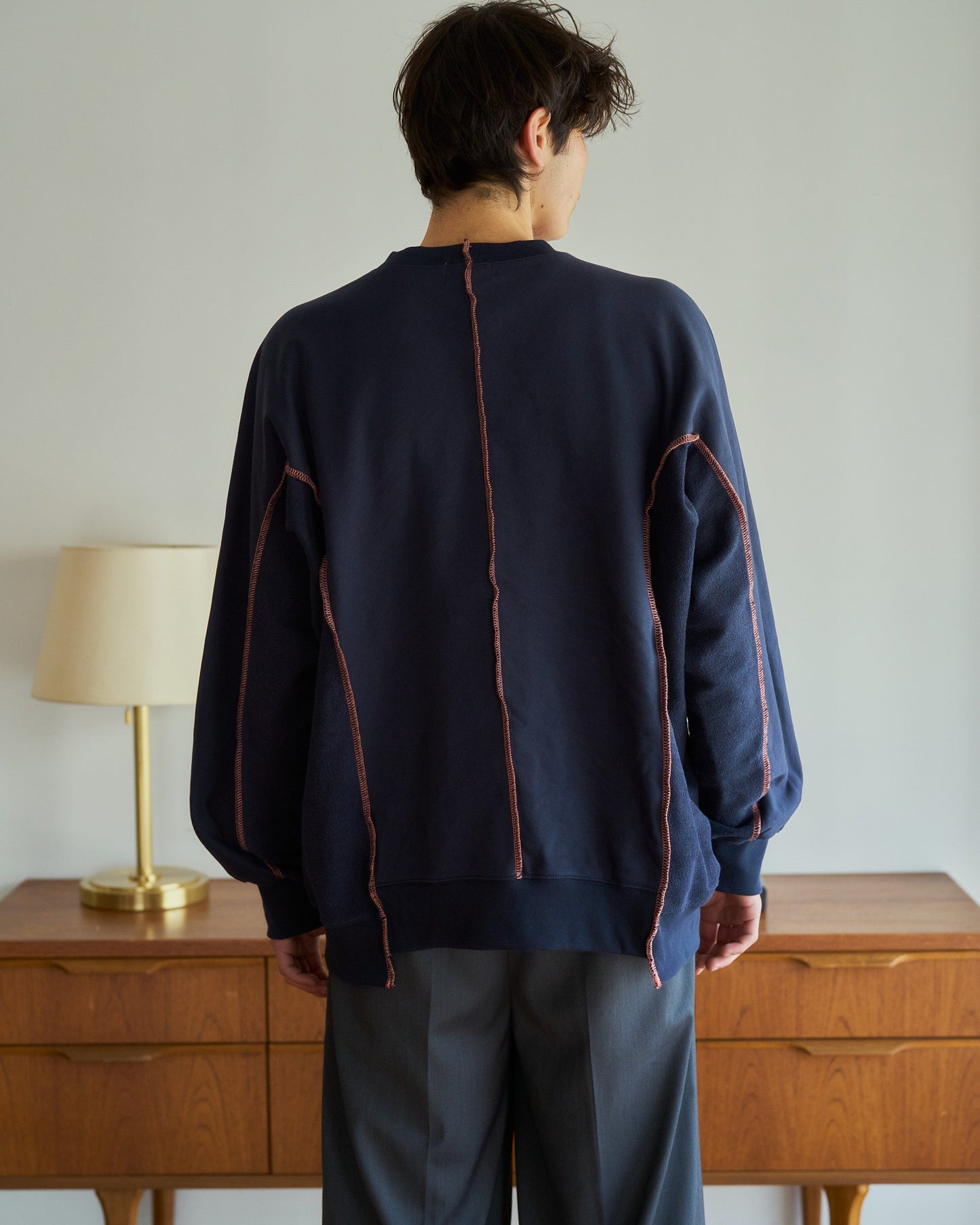 patchwork inside-out stiching sweat