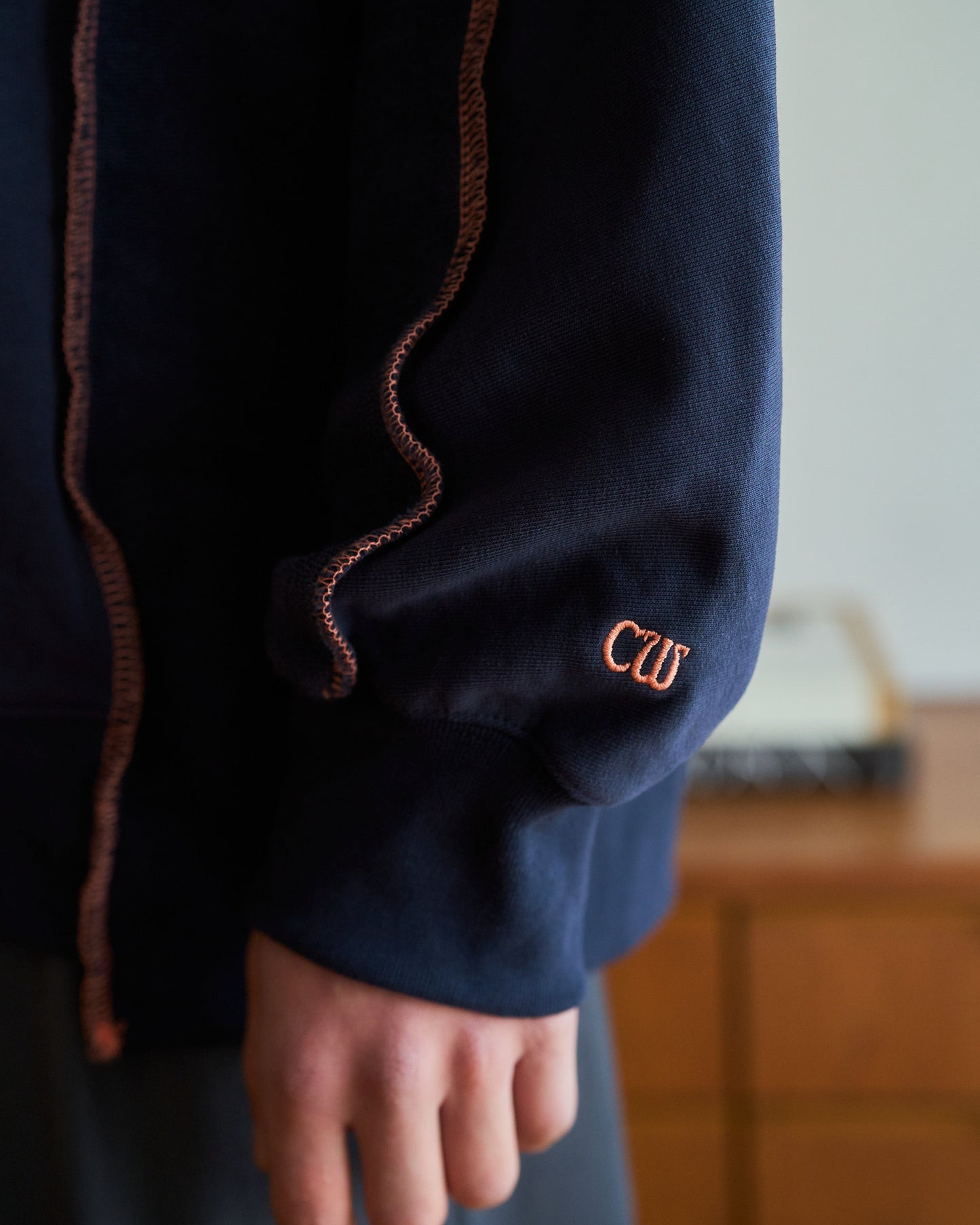 patchwork inside-out stiching sweat