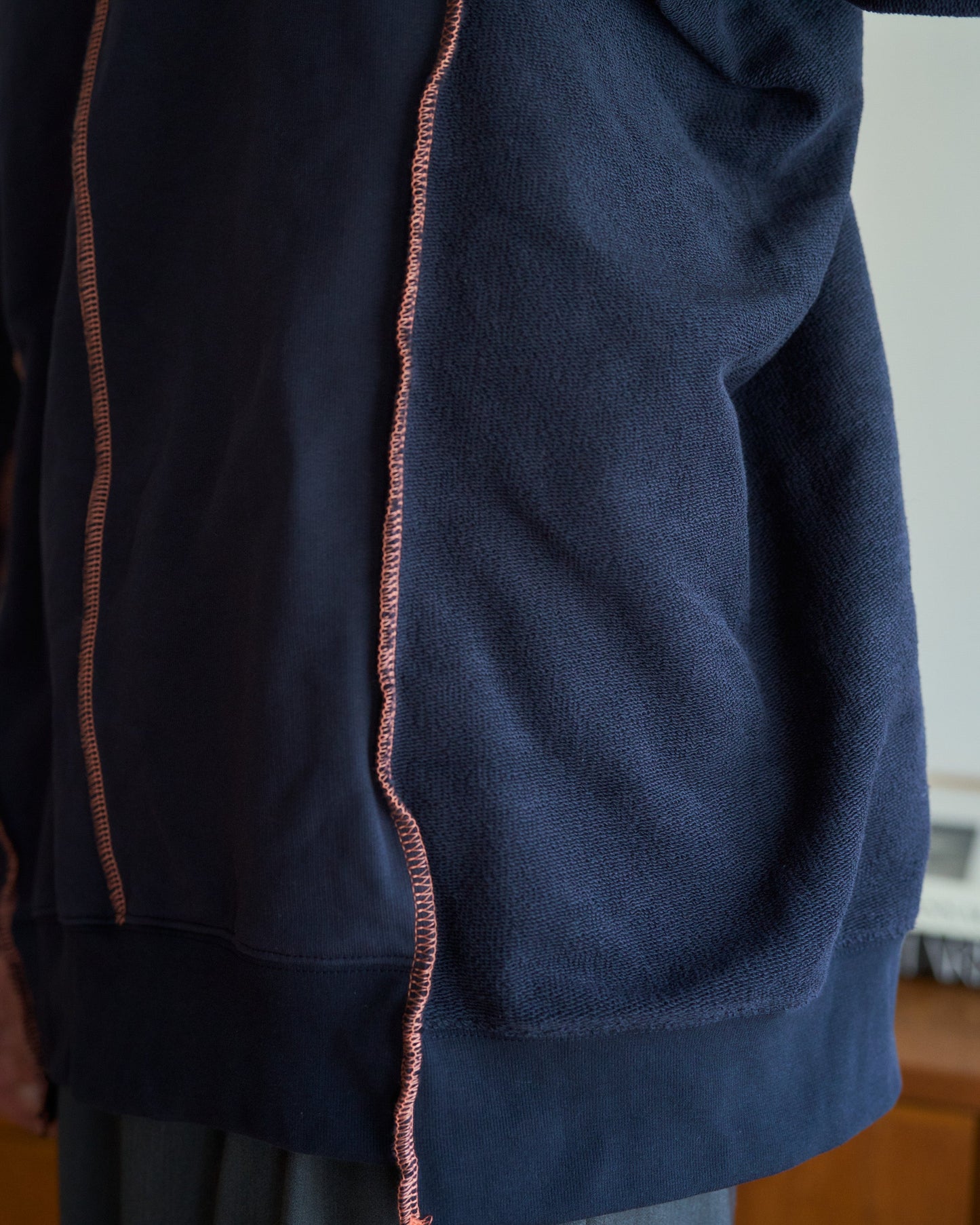 patchwork inside-out stiching sweat