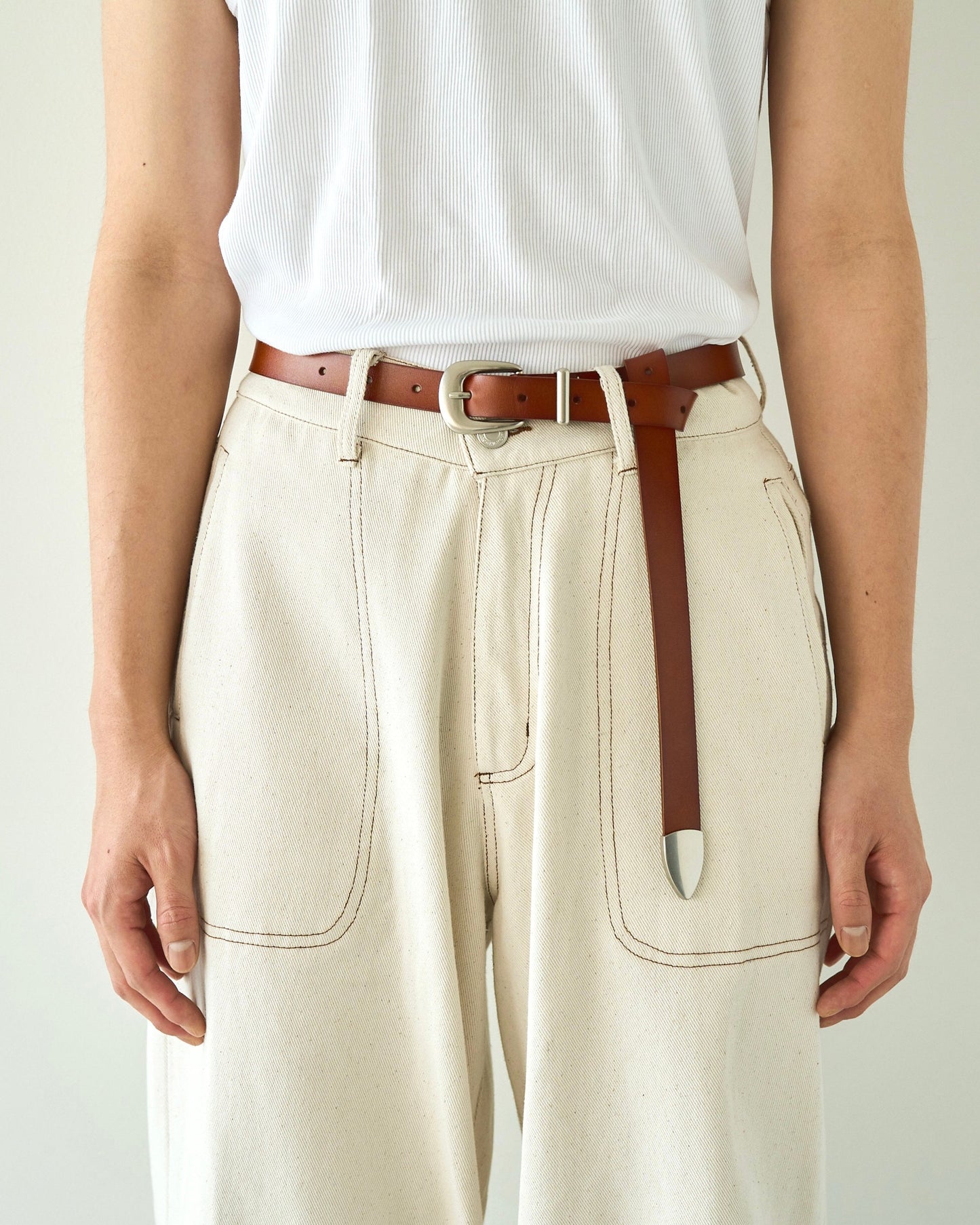 western recycle cow leather belt