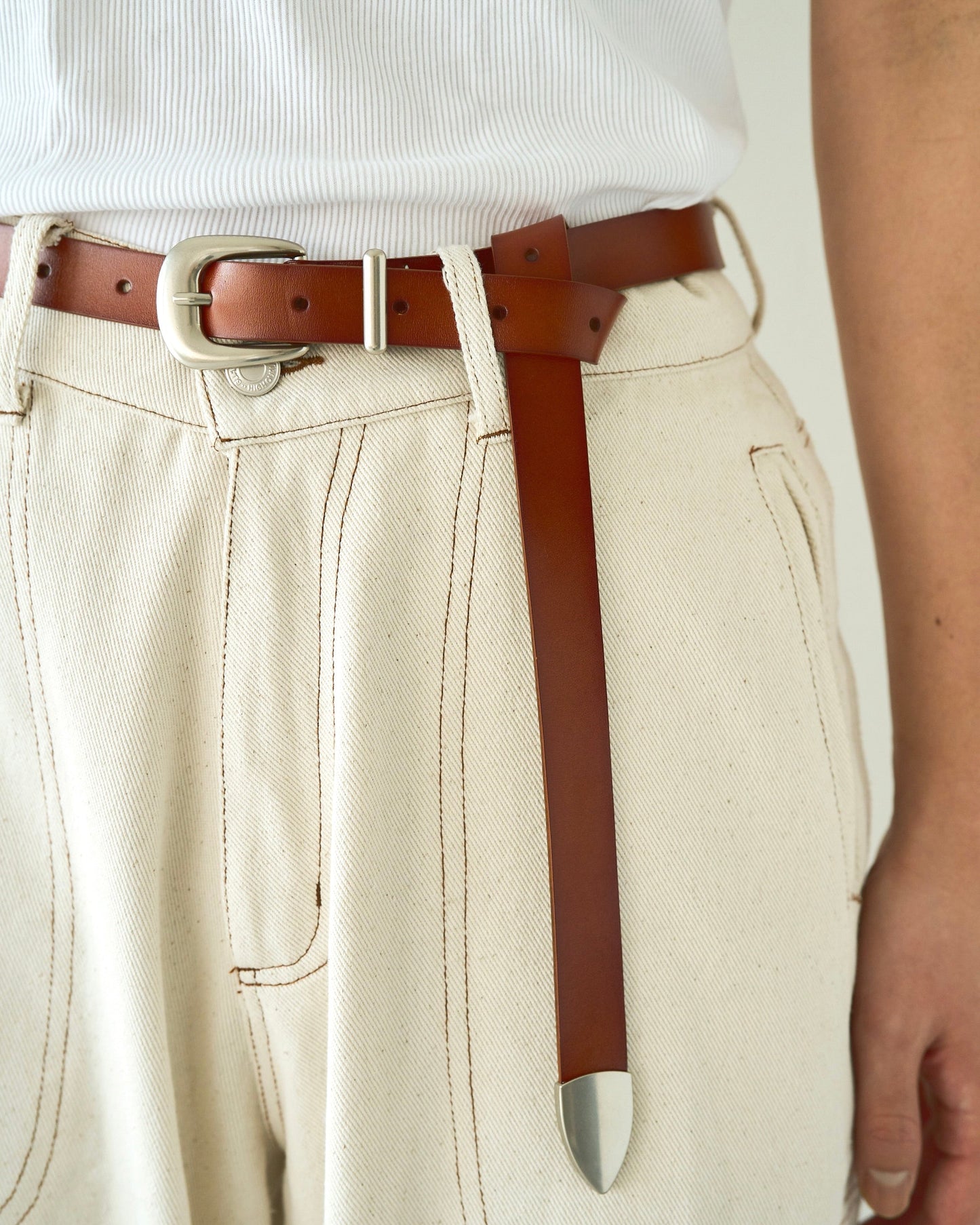 western recycle cow leather belt