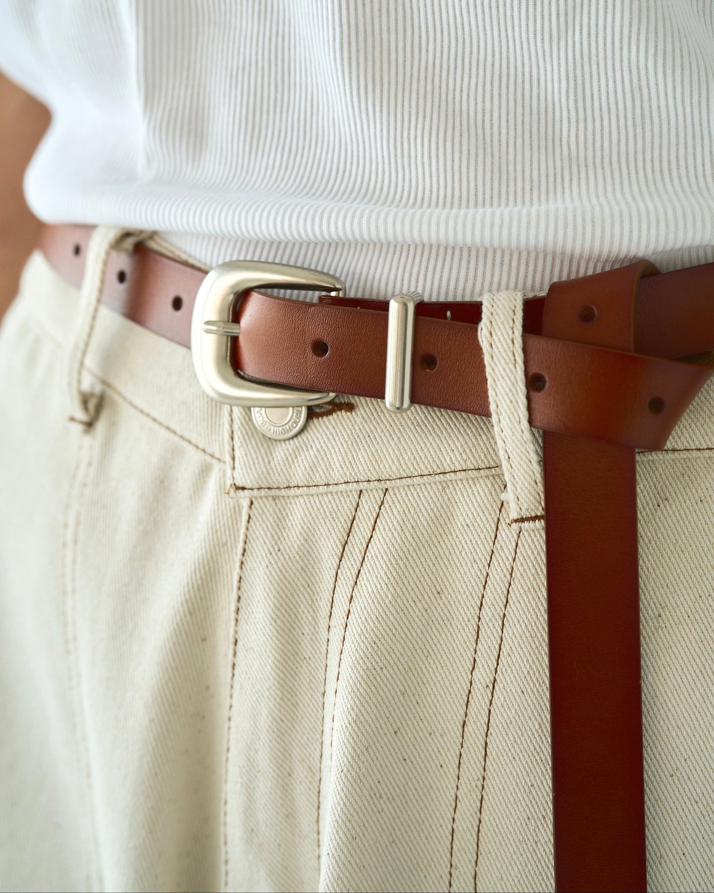 western recycle cow leather belt