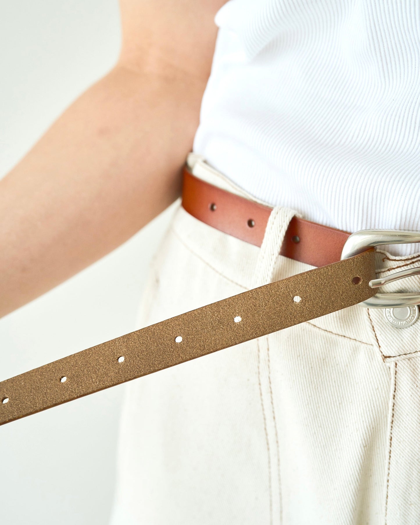 western recycle cow leather belt