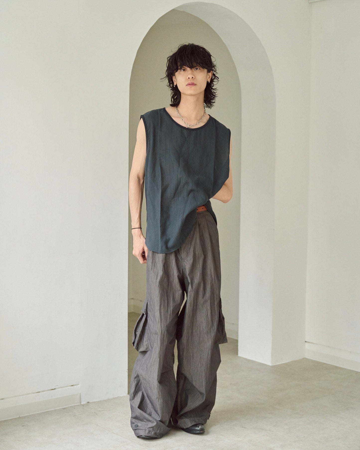sleeve less semi-sheer tops