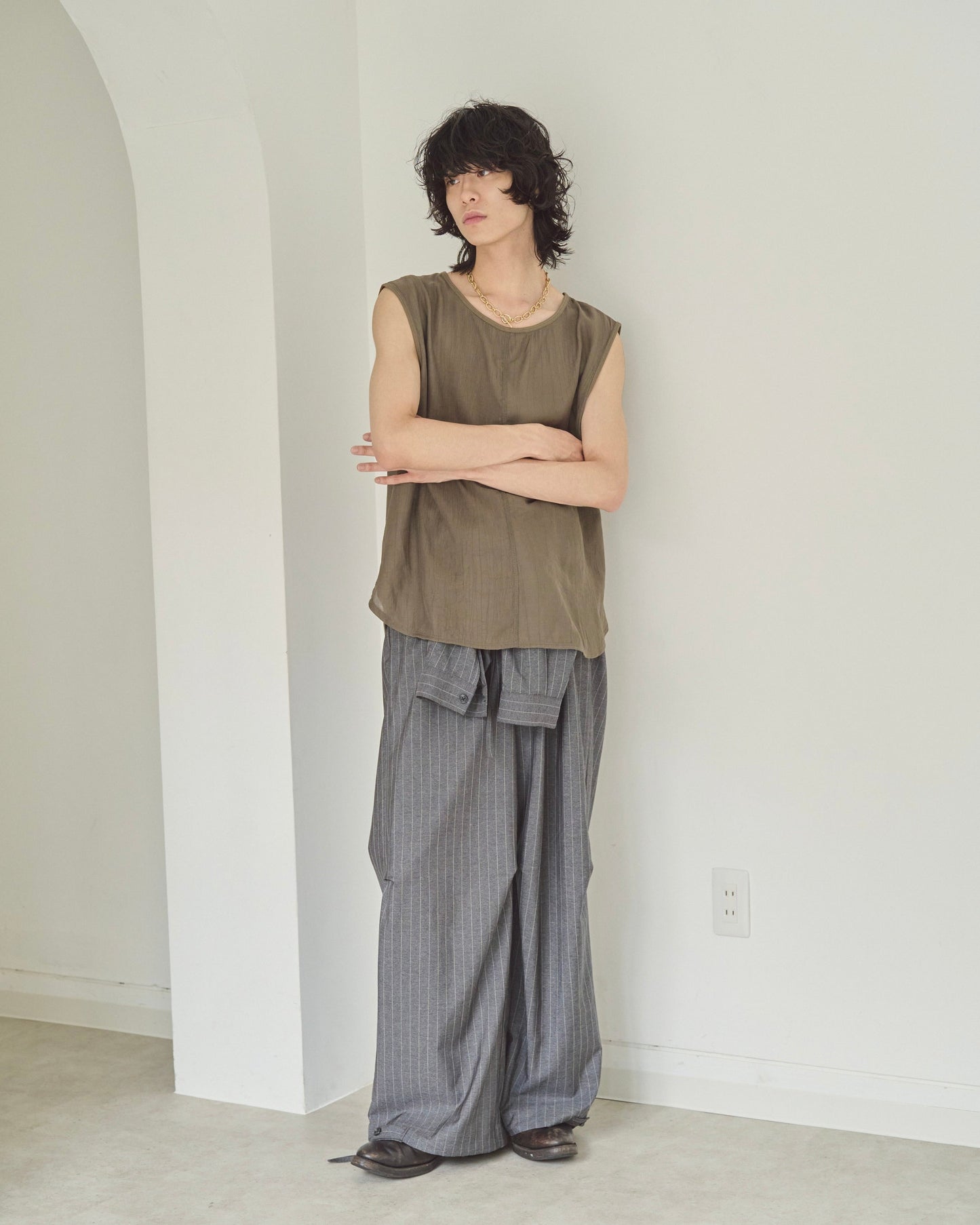 sleeve less semi-sheer tops