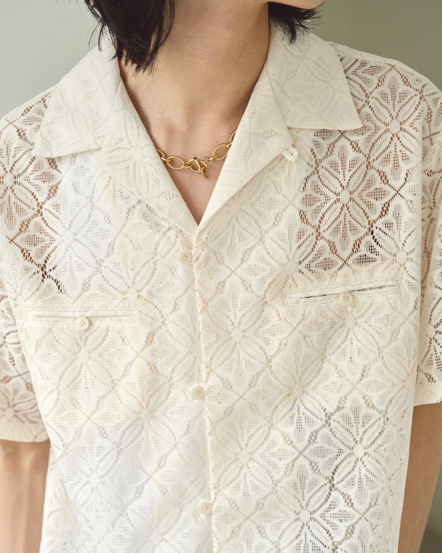 flower sheer embrodery shirt