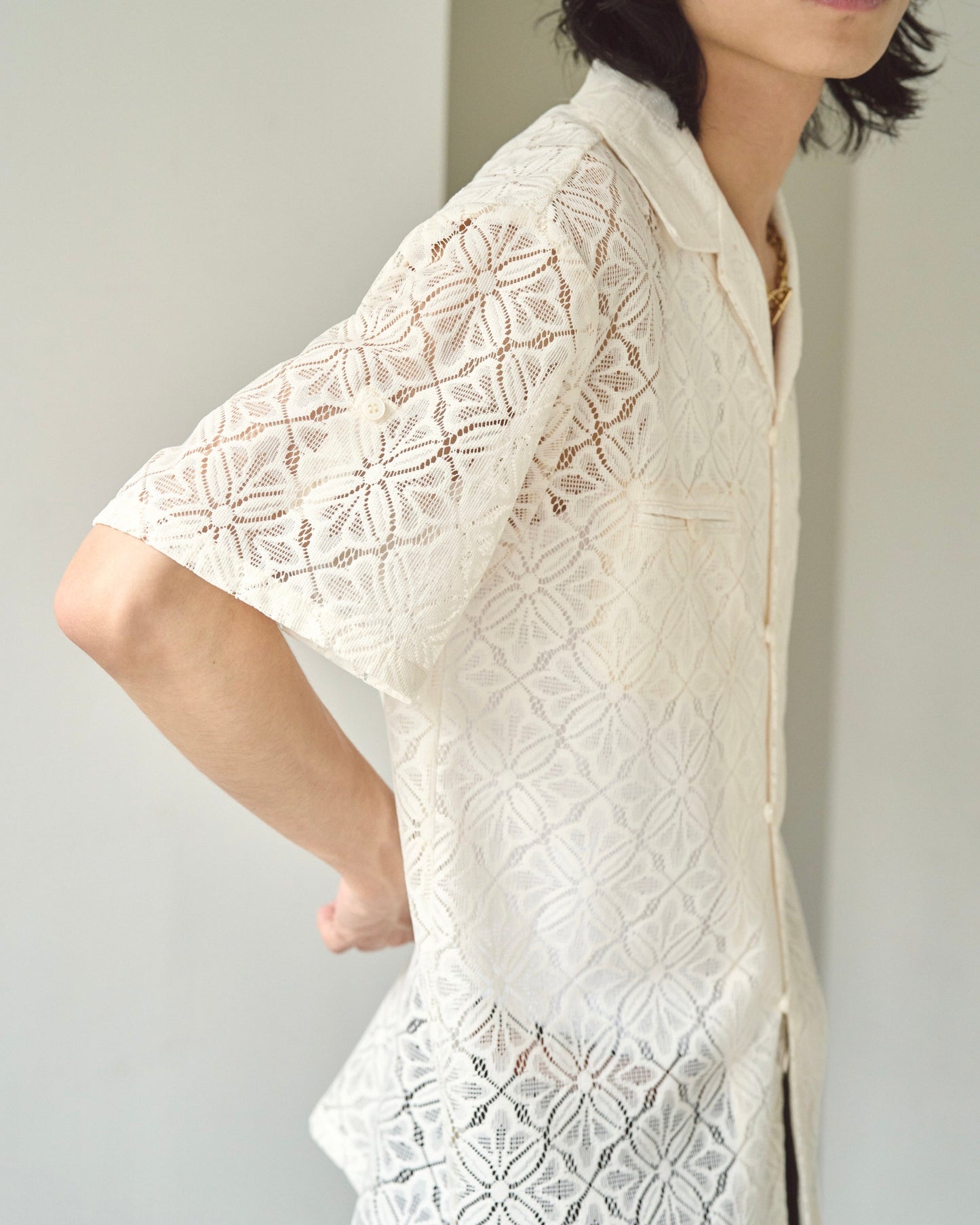 flower sheer embrodery shirt