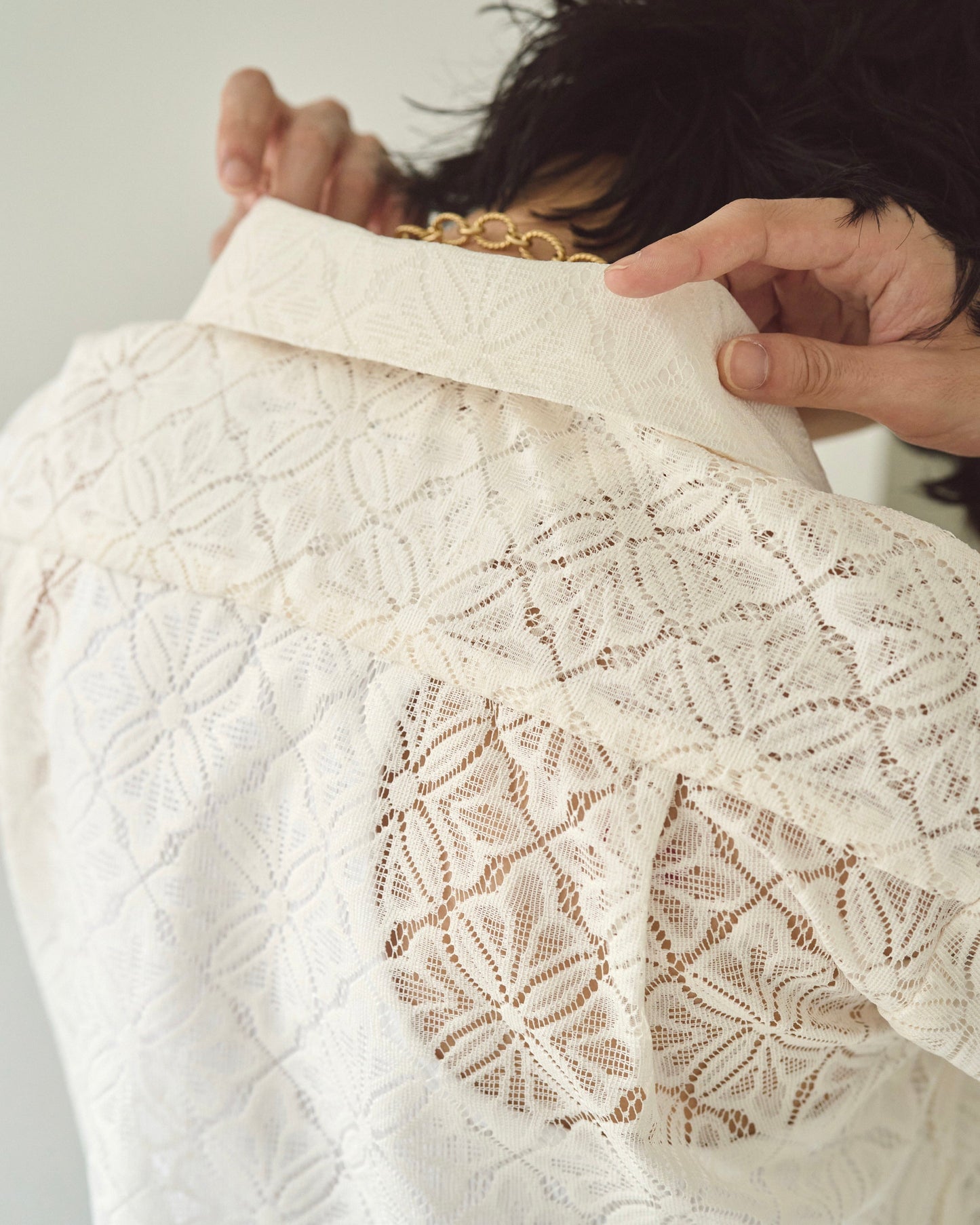 flower sheer embrodery shirt