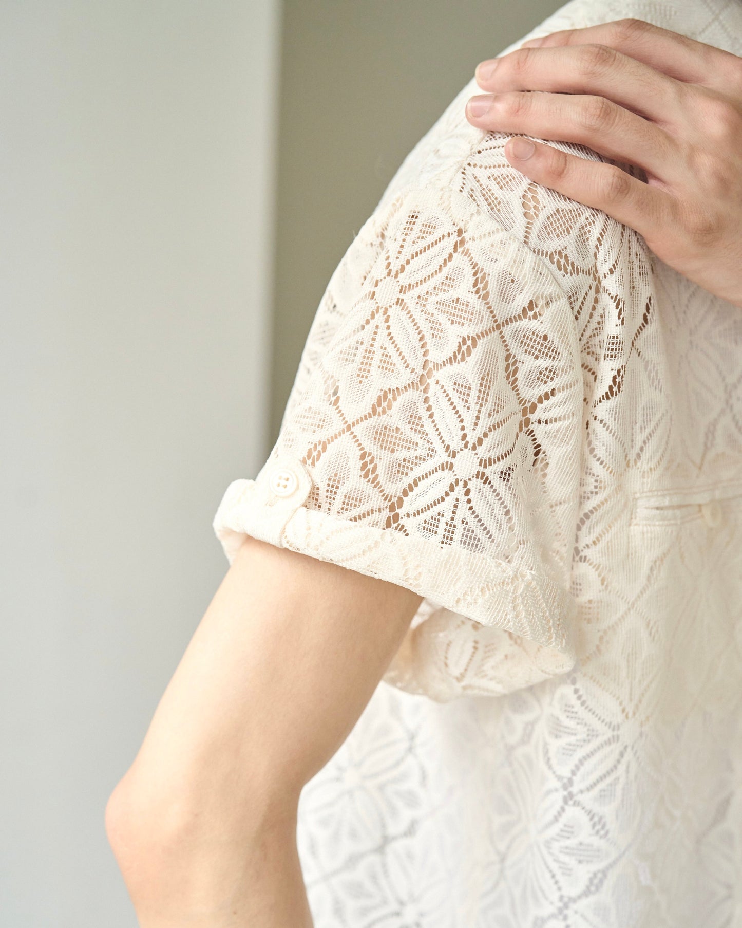 flower sheer embrodery shirt