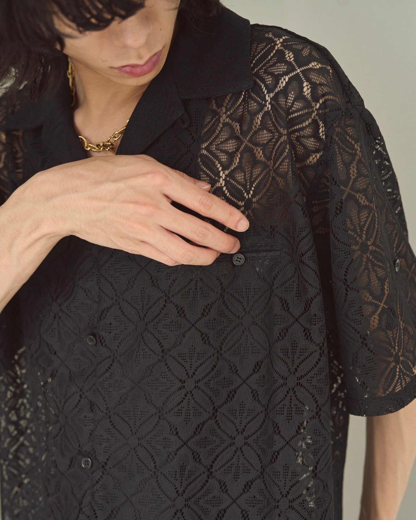 flower sheer embrodery shirt