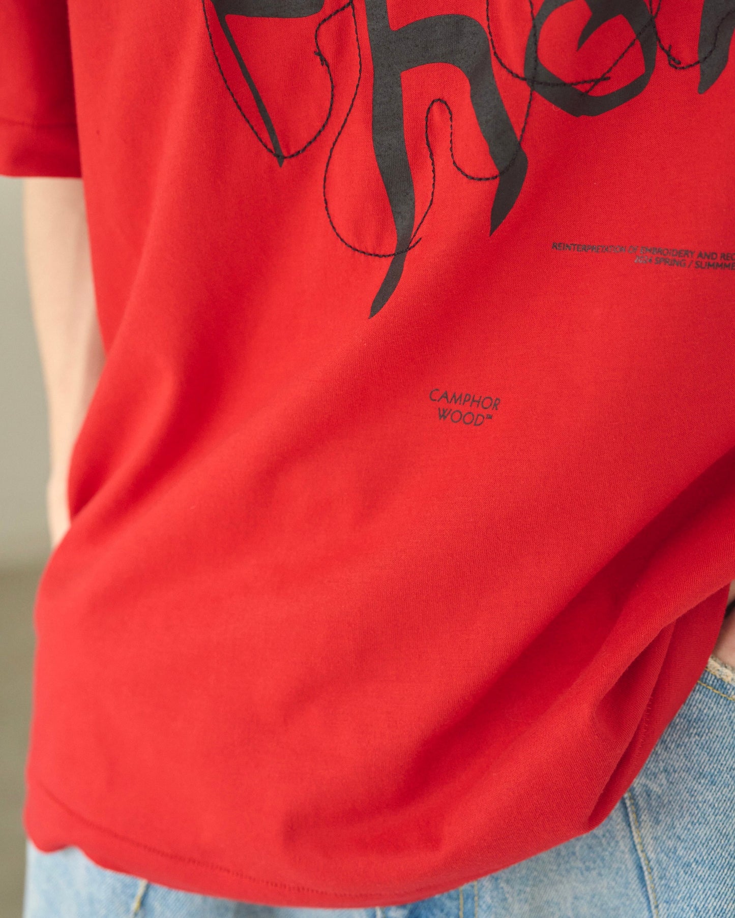 camphor scrawl embroidery tee