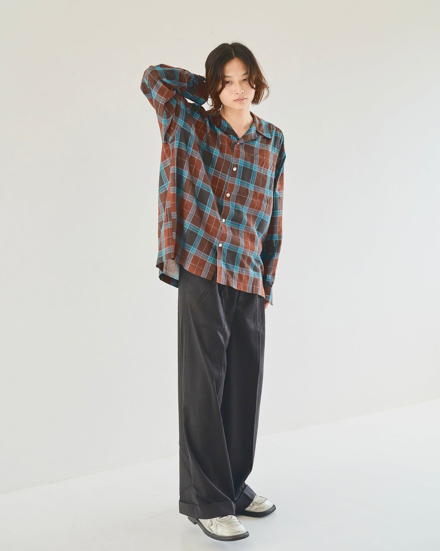 rame ombre rayon check l/s shirt