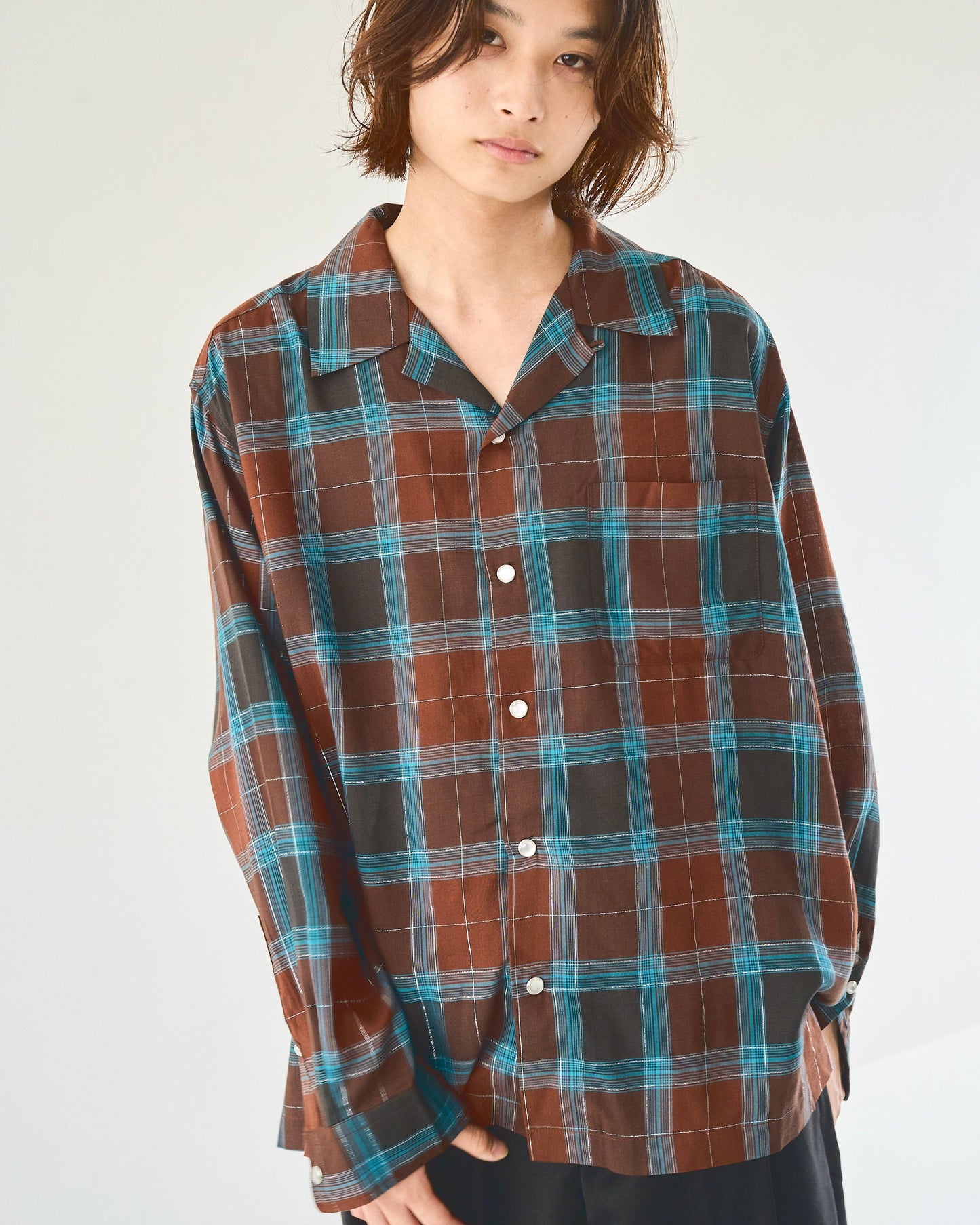 rame ombre rayon check l/s shirt