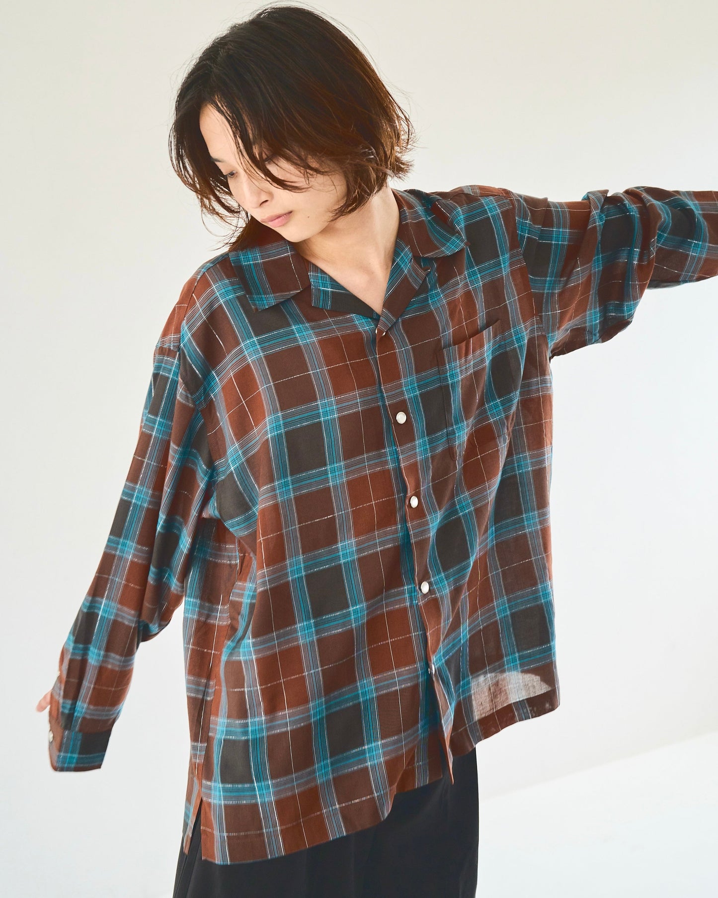 rame ombre rayon check l/s shirt