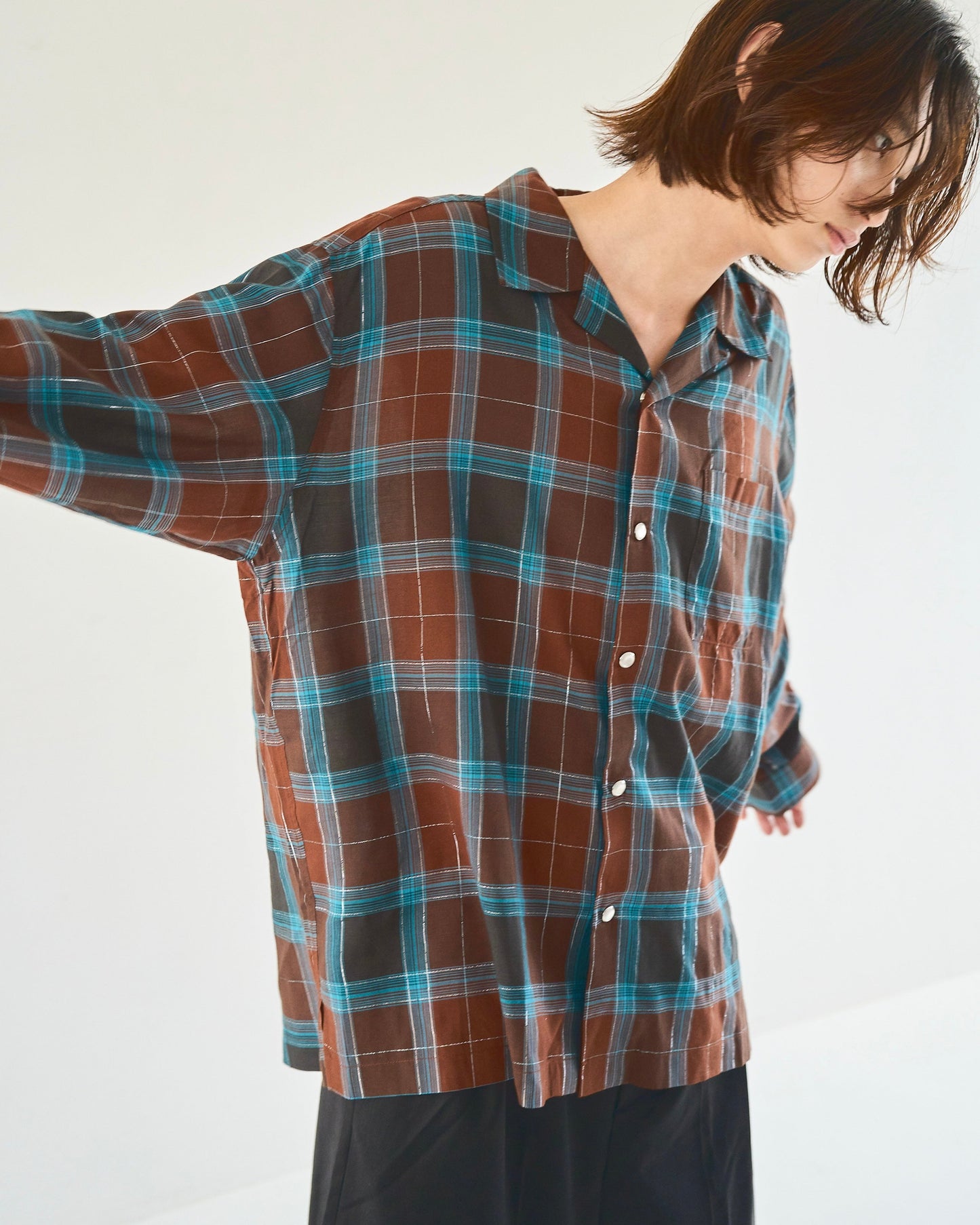 rame ombre rayon check l/s shirt