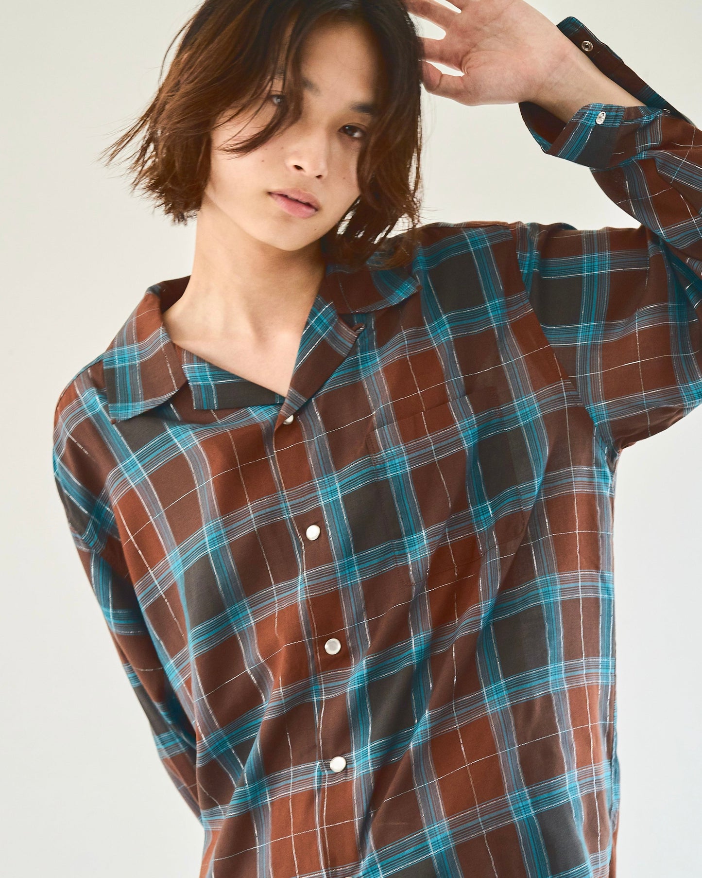 rame ombre rayon check l/s shirt