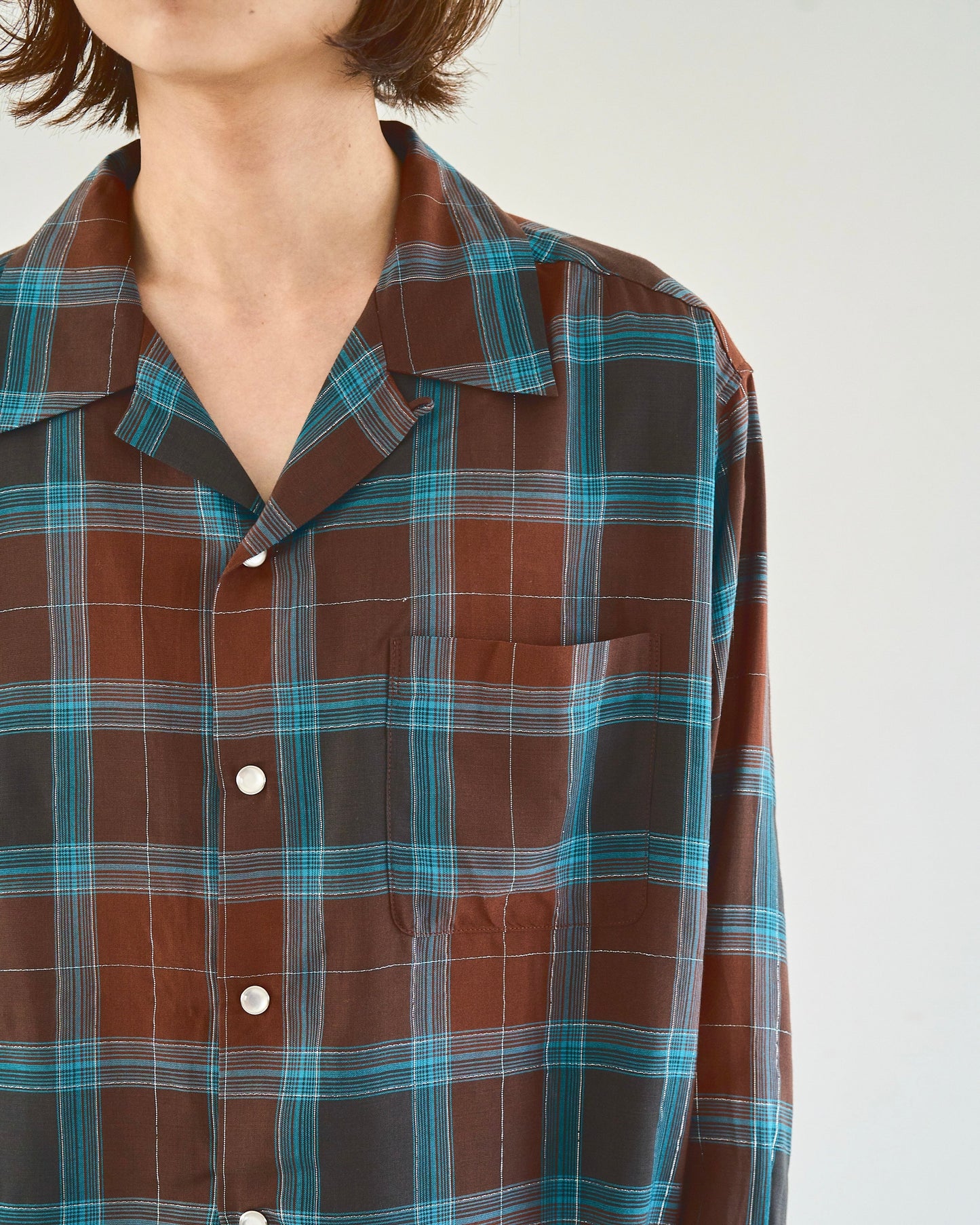 rame ombre rayon check l/s shirt