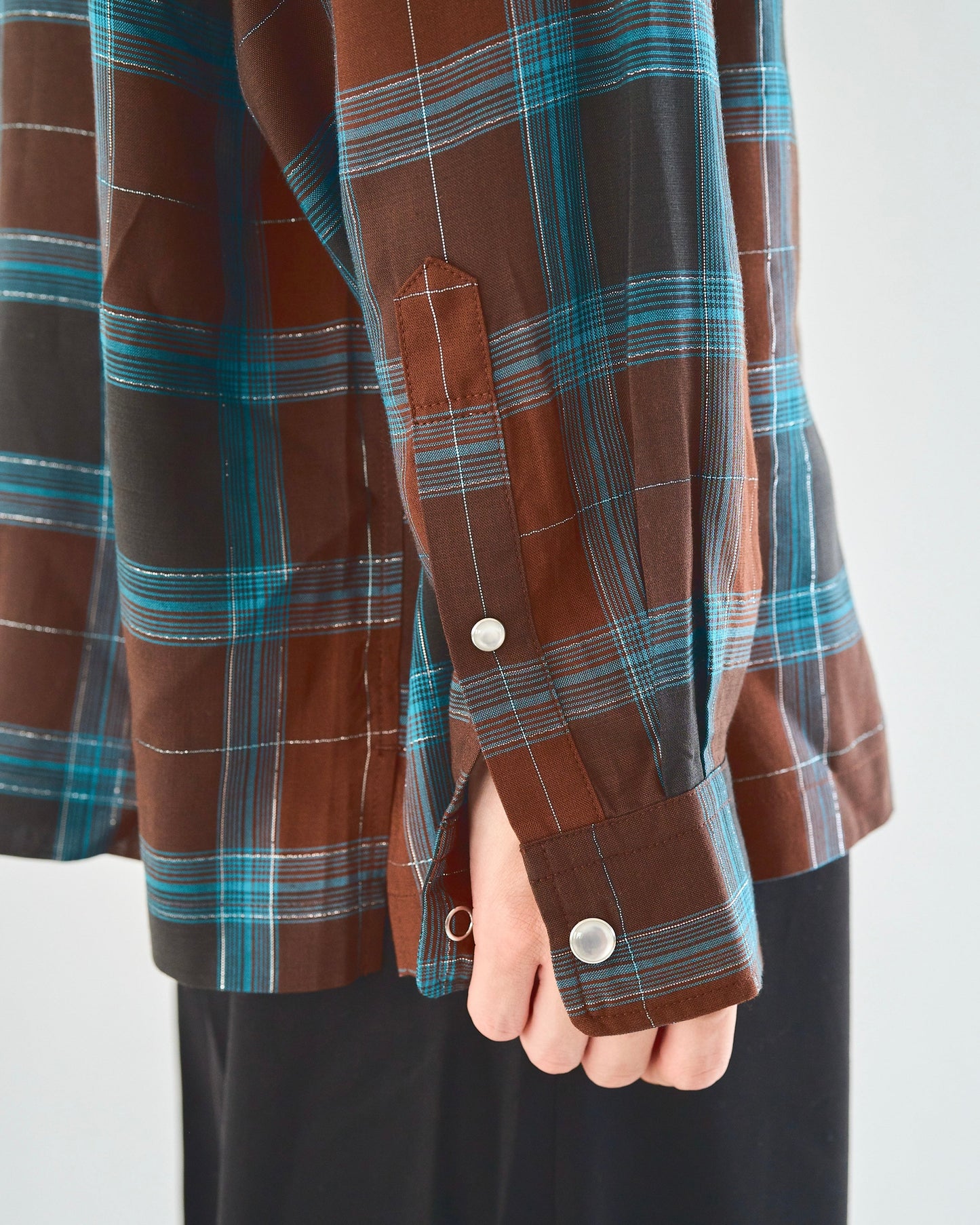 rame ombre rayon check l/s shirt