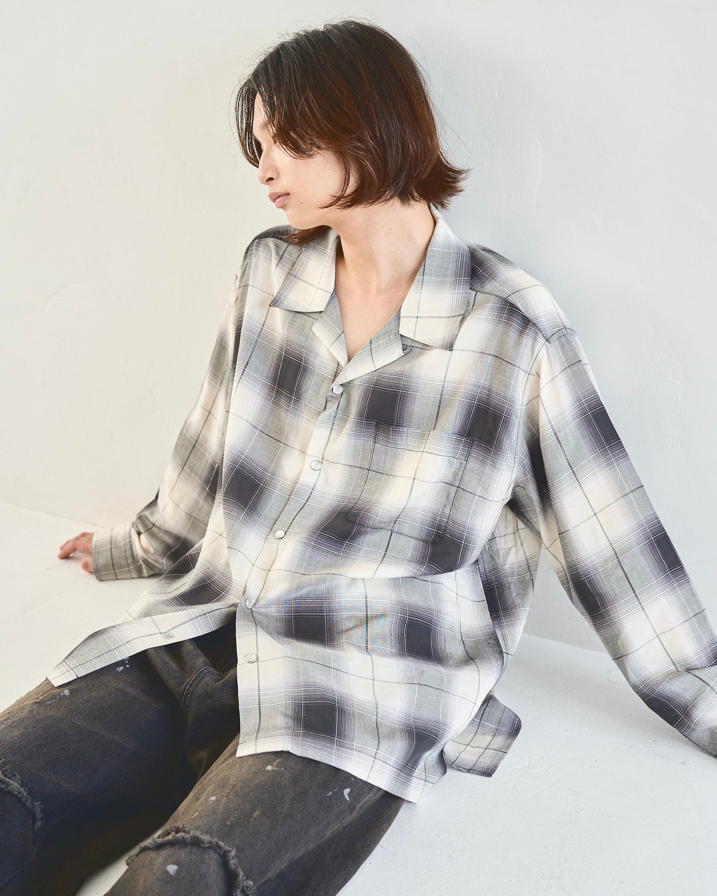 rame ombre rayon check l/s shirt