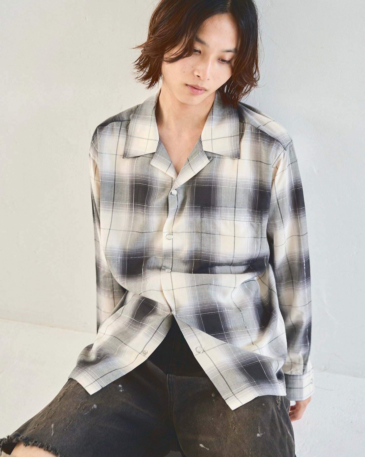 rame ombre rayon check l/s shirt