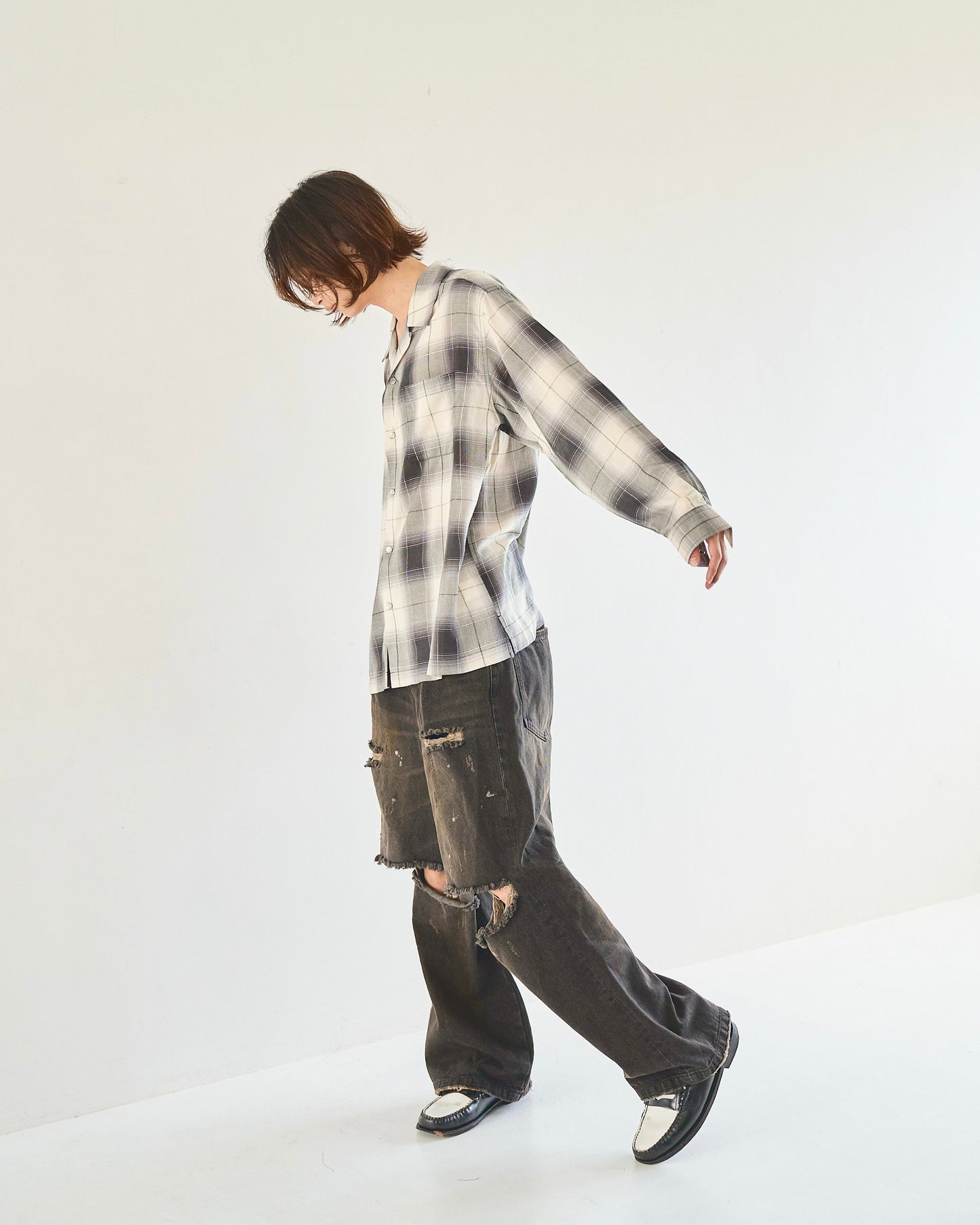 rame ombre rayon check l/s shirt