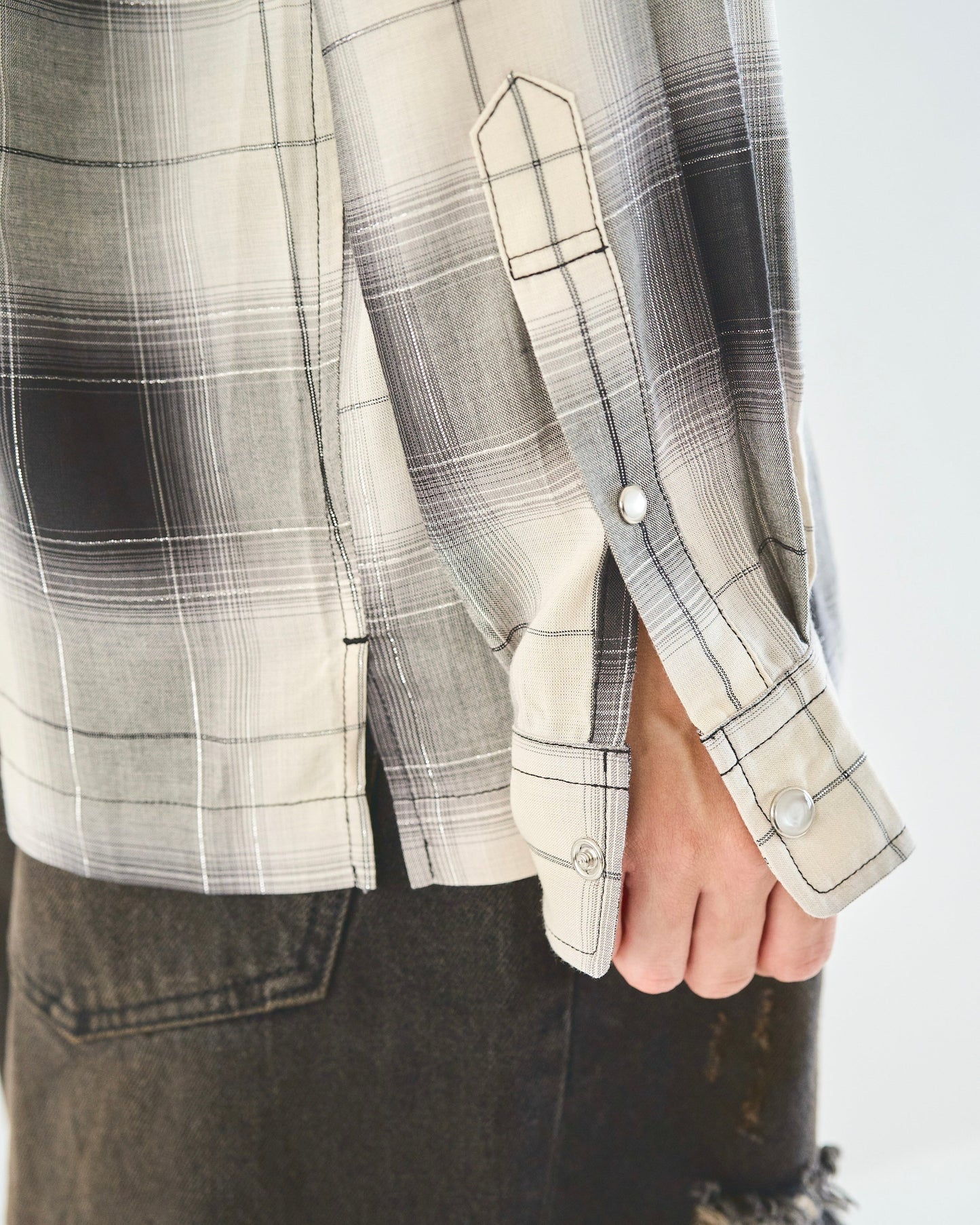 rame ombre rayon check l/s shirt