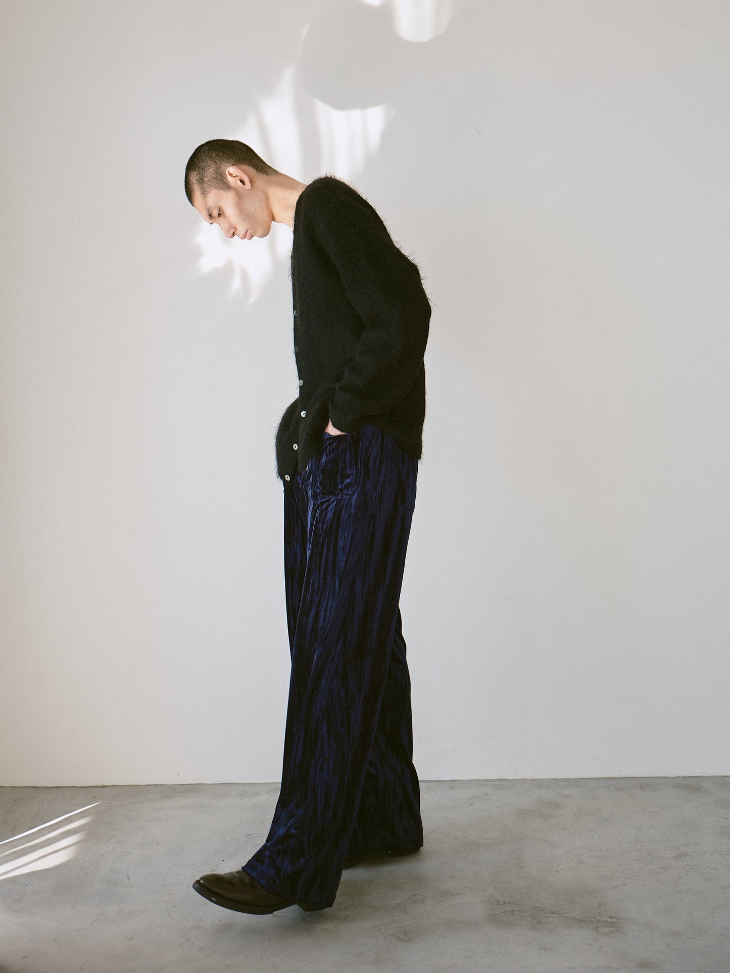 velvet wide baggy sailor trousers