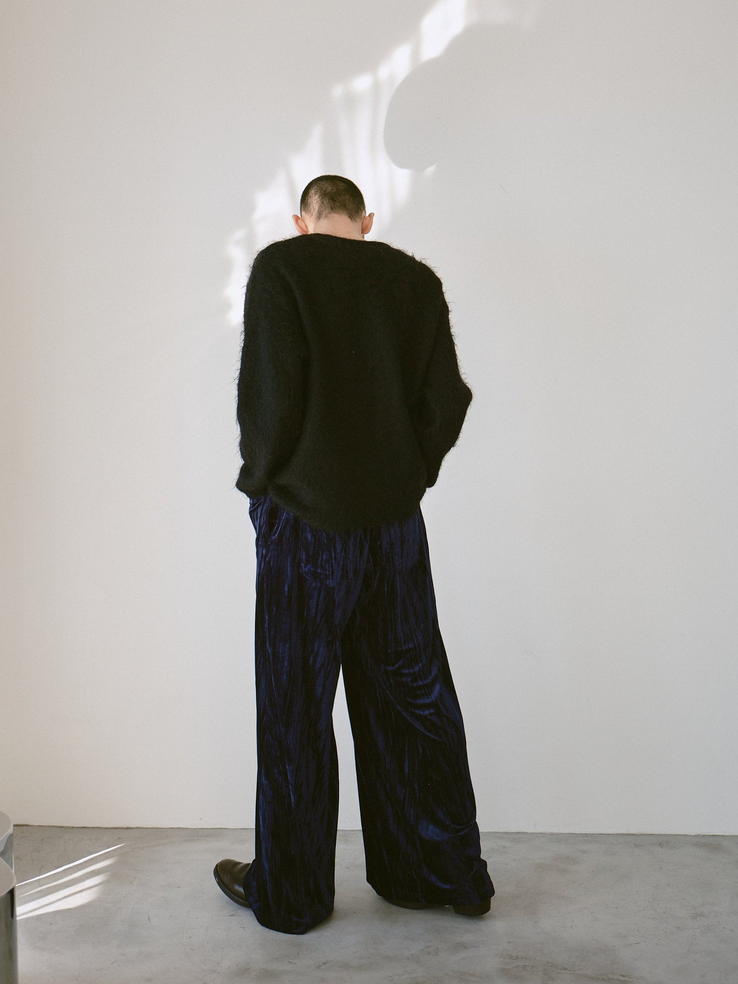 velvet wide baggy sailor trousers