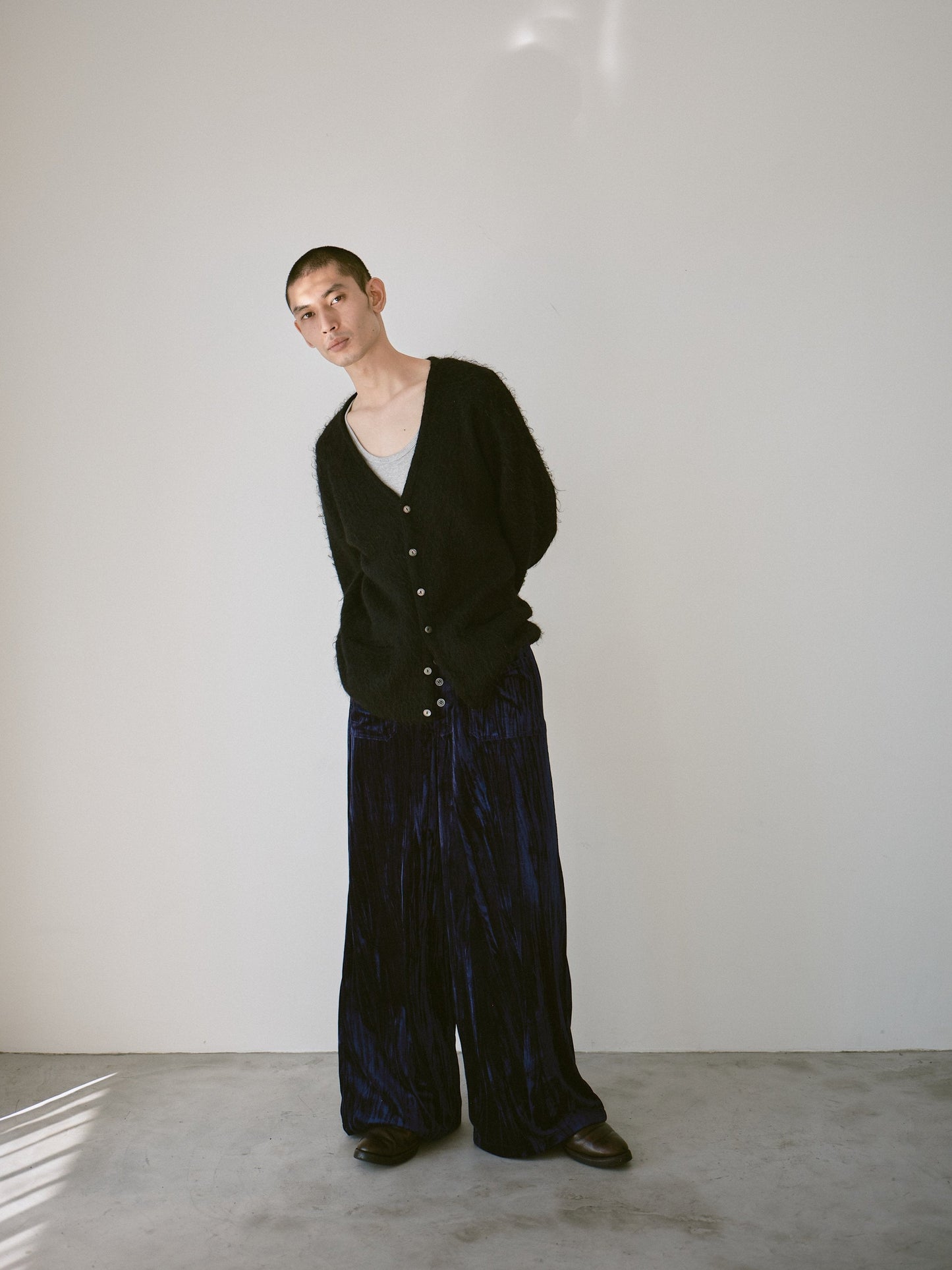 velvet wide baggy sailor trousers