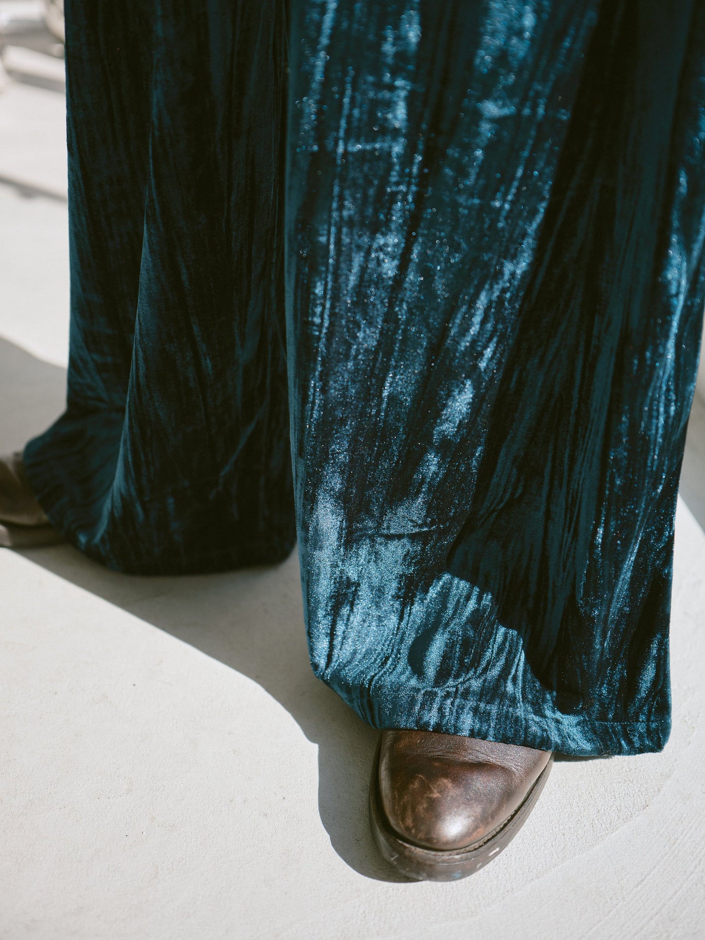velvet wide baggy sailor trousers