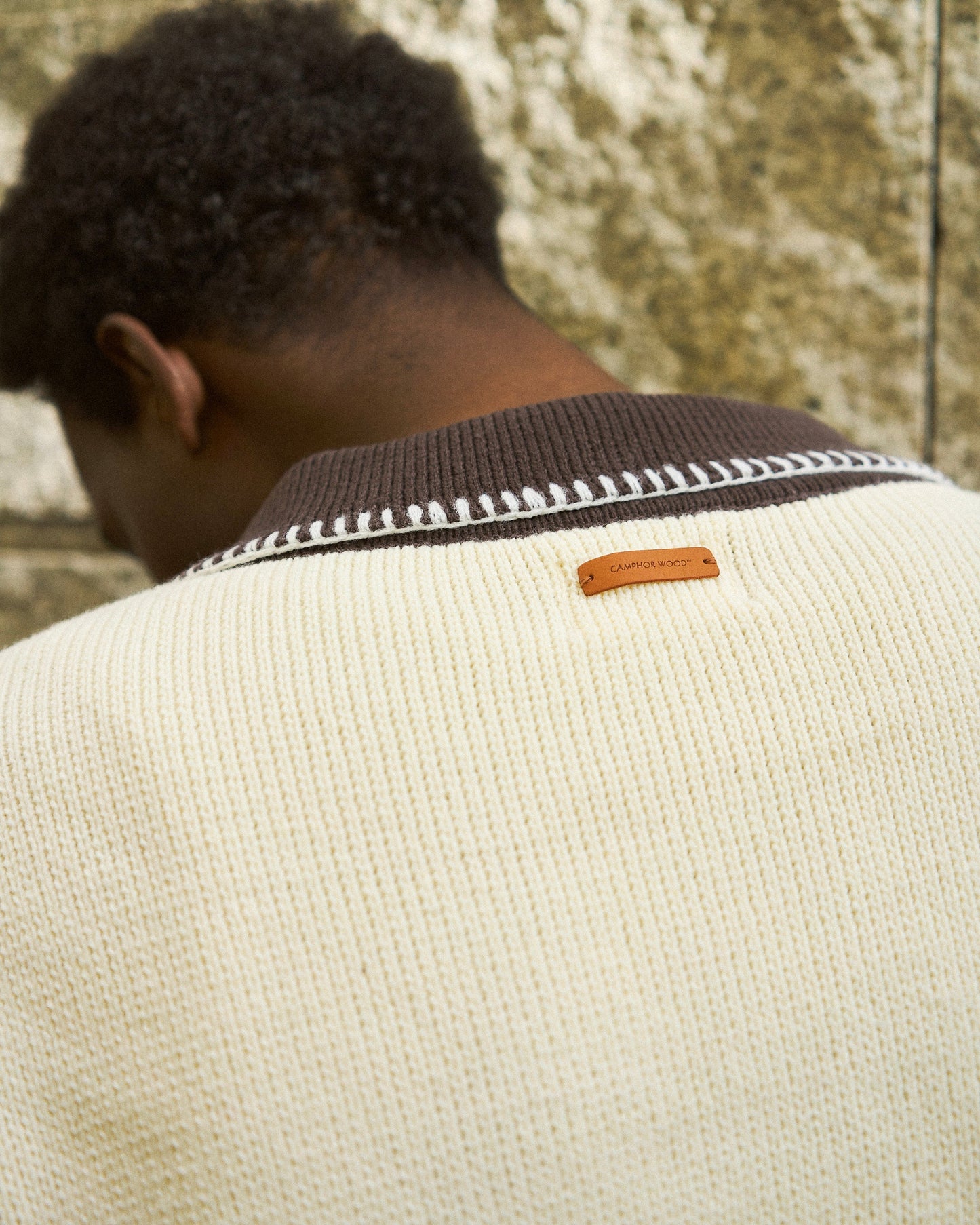 with collar stitching zipper knit shirt jacket