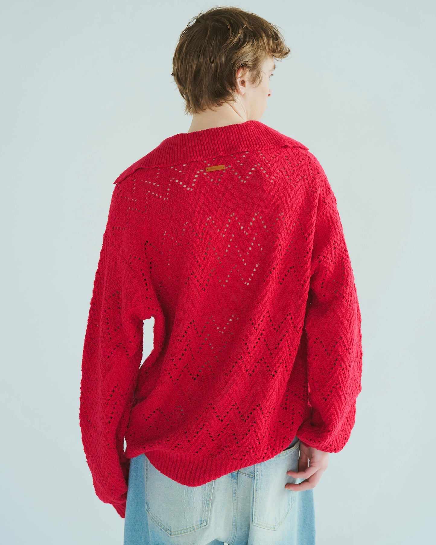 skipper stitching l/s knit shirt