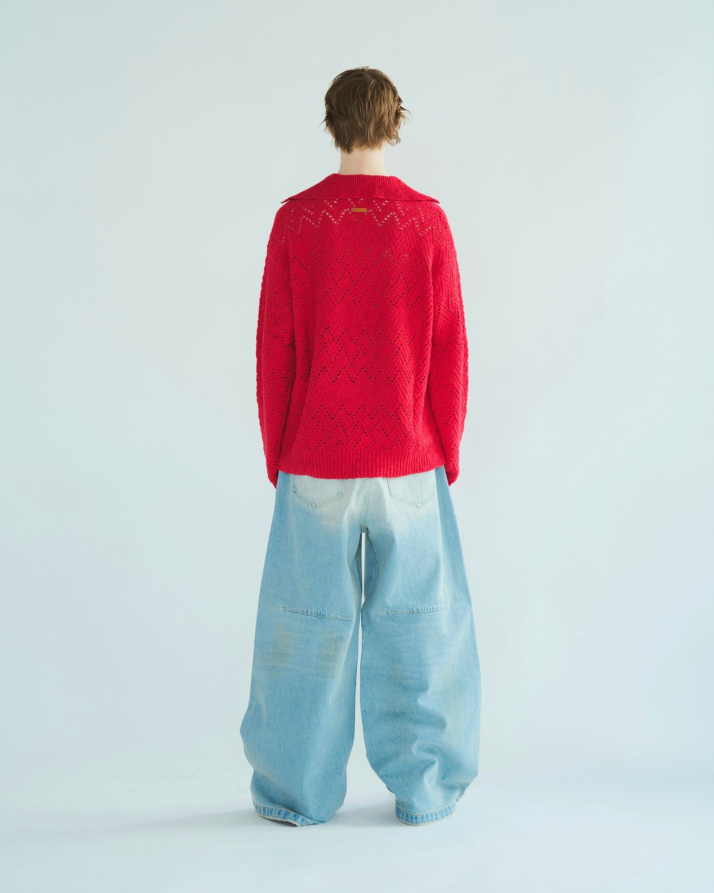 skipper stitching l/s knit shirt