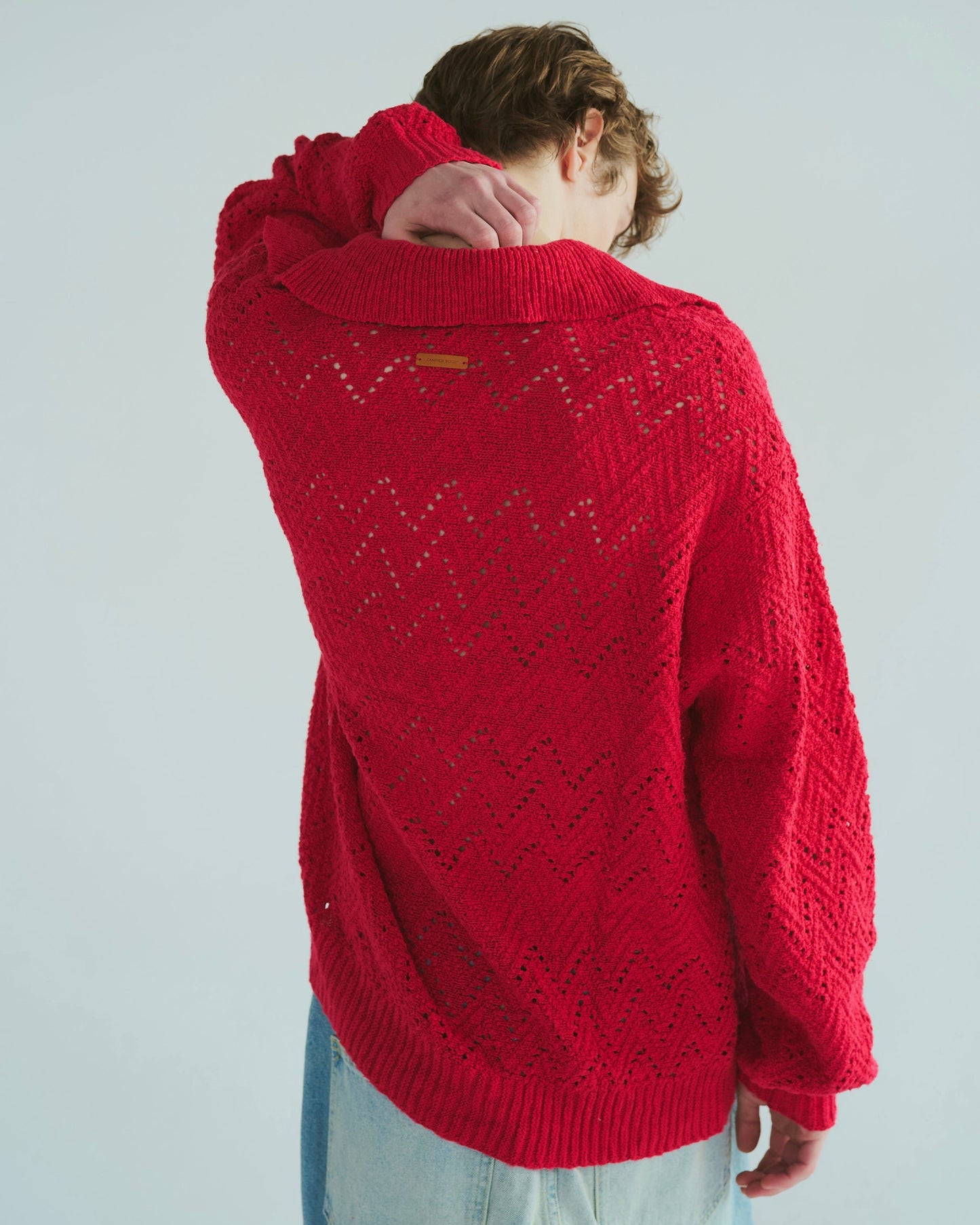 skipper stitching l/s knit shirt